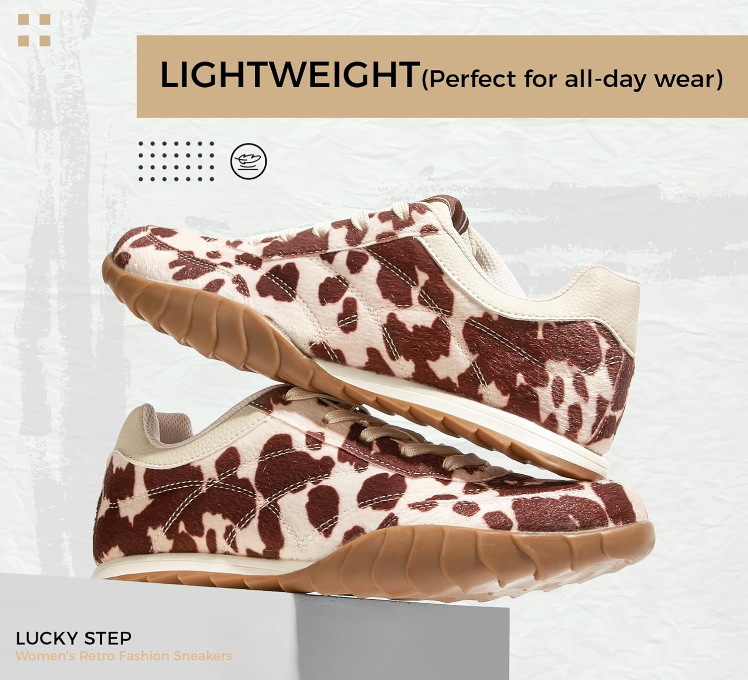 LUCKY STEP Women's Retro Fashion Sneakers Casual Thin Sole Anti-Slip Tennis Trainer Running Walking Shoes Trendy Trainer Comfortable Footwear - Image 6