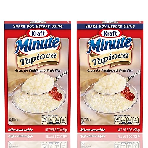 Paquete de Tapioca Minuto Incluye dos paquetes de 8 onzas de Tapioca Kraft Minute además de un imán de nevera Bellatavo La tapioca Kraft de cocción