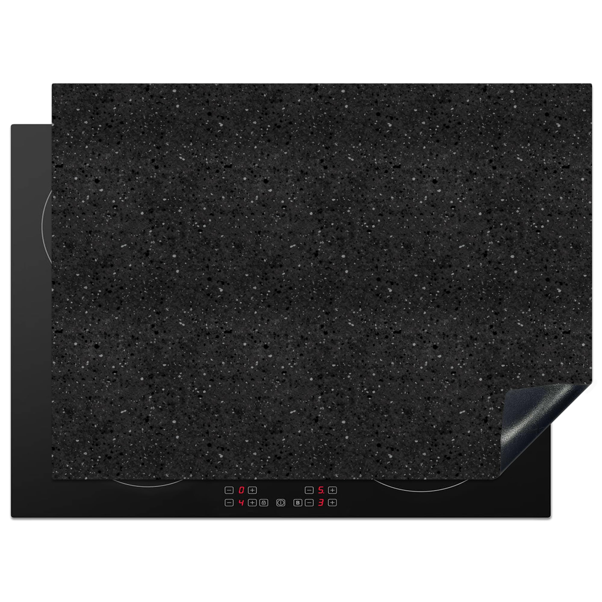 KitchenYeah© Induction Hob Cover Protector Mat 20.5"x27.6" / 70x52 cm Kitchen Universal Ceramic Covers for Electric Cookers Vinyl Granite - Black - Grey