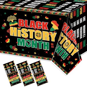 3 قطع من زخارف شهر التاريخ الأسود، مفرش طاولة شهر التاريخ الأسود مقاس 108*54 بوصة، زخارف طاولة ملهمة للأمريكيين من أصل أفريقي لشهر فبراير، زخارف أمريكية من أصل أفريقي لمكتب الحفلات
