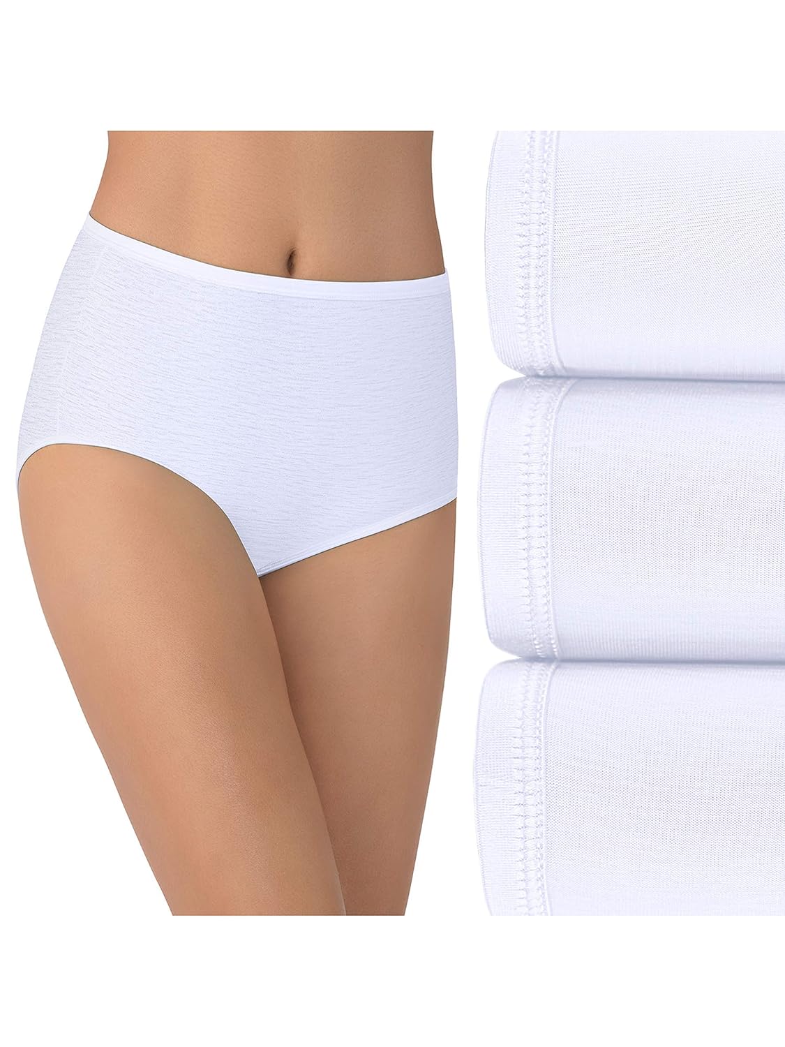 Vanity Fair Womens Illumination Brief Panties Regular Plus Size 3 Pack - Star White 8