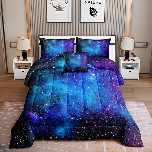 Miniatura 2 de DJT-XK5004Queen - Juego de edredón de 6 piezas para el espacio exterior, cama Queen en una bolsa para adolescentes, niños, niñas, niños, juego de