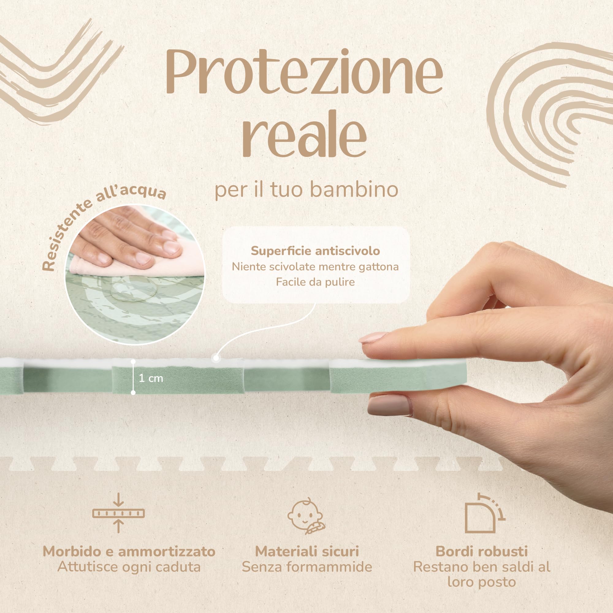 Tappeto Gioco Bambini 170x122 cm – Tappeto Neonato Gattonamento in Schiuma EVA, Antiscivolo e Facile da Pulire, Design Elegante per Ogni Stanza, Tappeto Puzzle Bambini Sicuro e Decorativo |Co-Toddlery