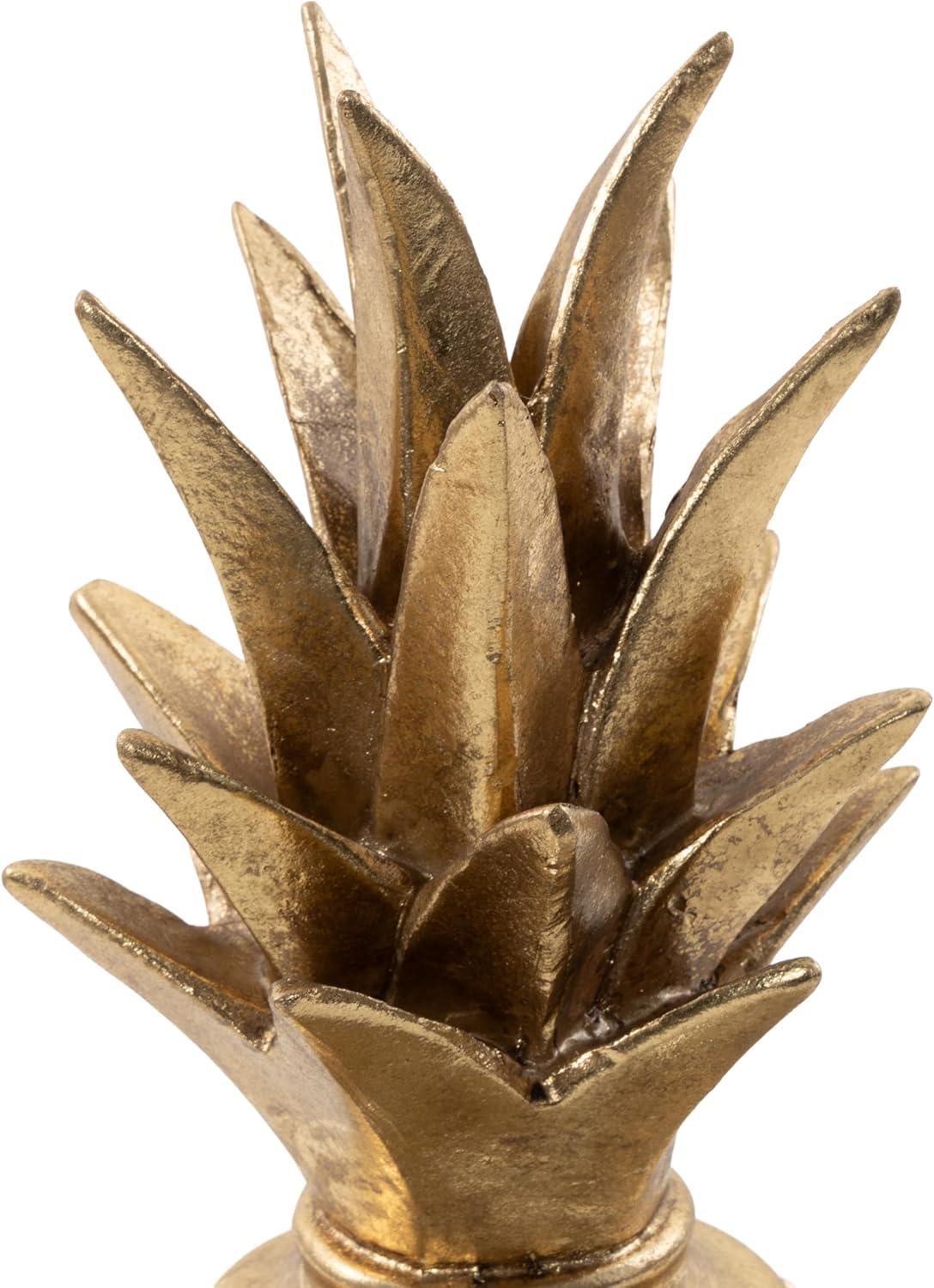 Deco 79 Polystone Fruit Decorative Sculpture Pineapple Home Decor Statue with Mirror Accents, Accent Figurine 5" x 5" x 15", Gold