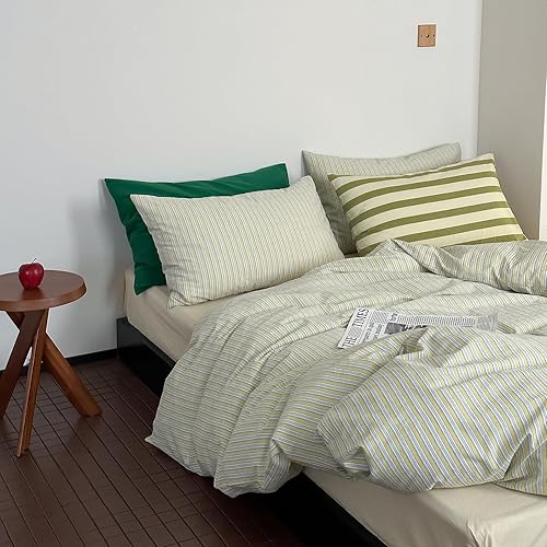 mixinni Vintage Geometric Striped Duvet Cover Set - 3 Piece
