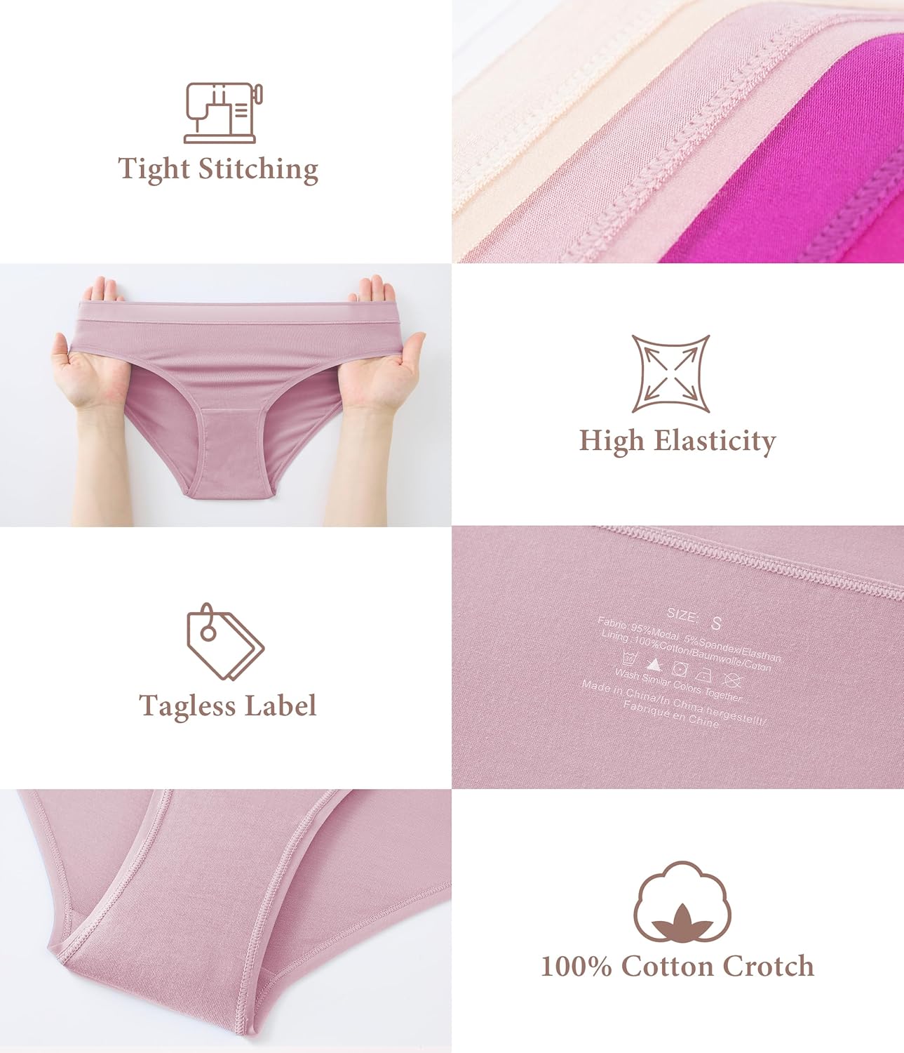 ANLIQI Modal Underwear Supersoft Hipster Panties for Women Pack Breathable & Stretch Bikini Underpants Comfortable Undies - Image 3