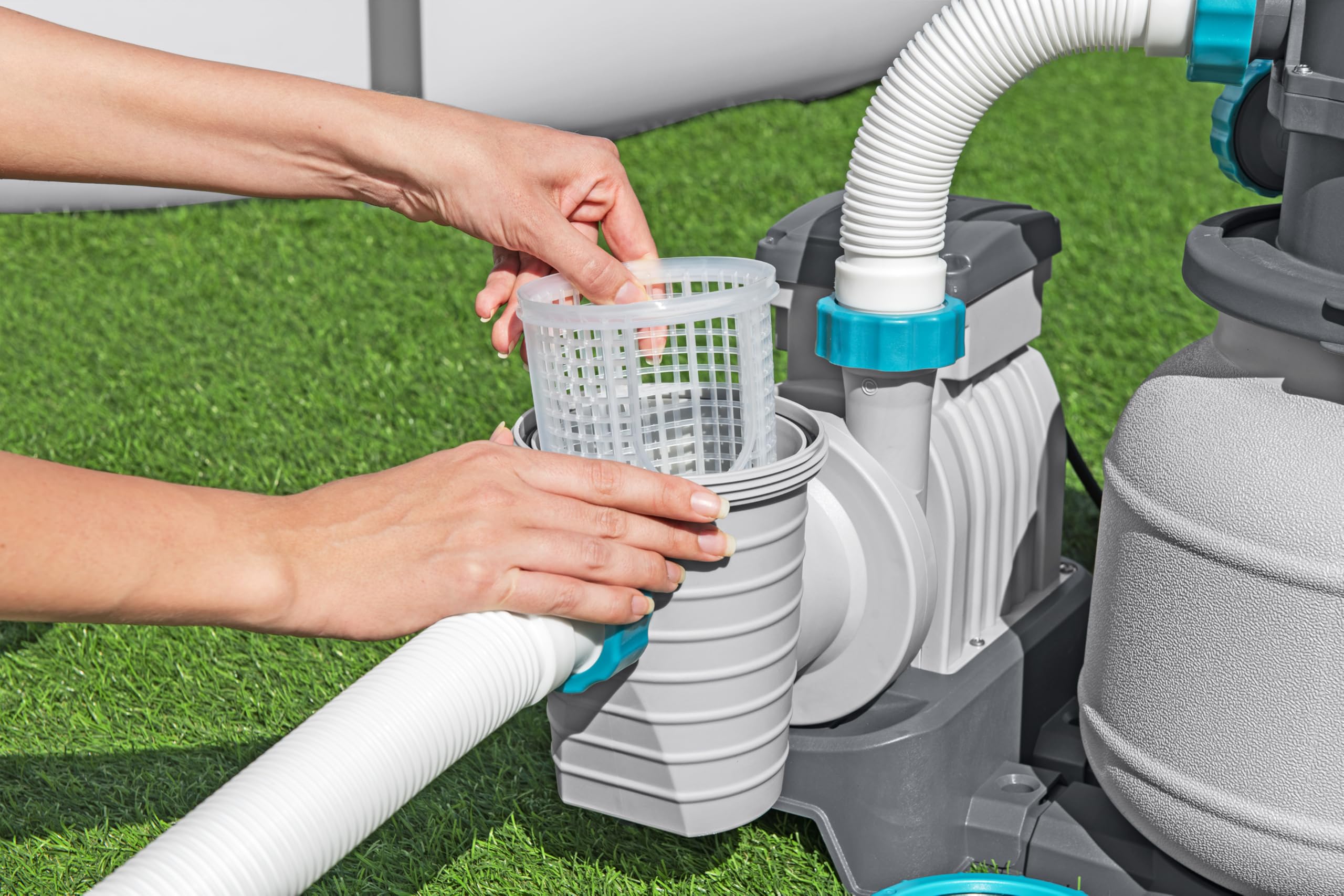 Bestway Pompe de Filtration à Sable pour Piscine Hors Sol 6 056 L - 48 cm x 42 cm x 52,8 cm - Gris/Vert
