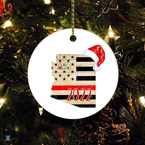 Vista 9 de Adorno de cerámica de Navidad Delaware, adornos personalizados para árbol de Navidad, Delaware, bandera estatal estadounidense recortada, adorno