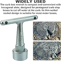 Vista 5 de Water Meter Wrench for Pentagon Socket, Curb Stop Wrench, Water Valve Shut Off Tool for Penta Socket, Pentagon Curb Box Key