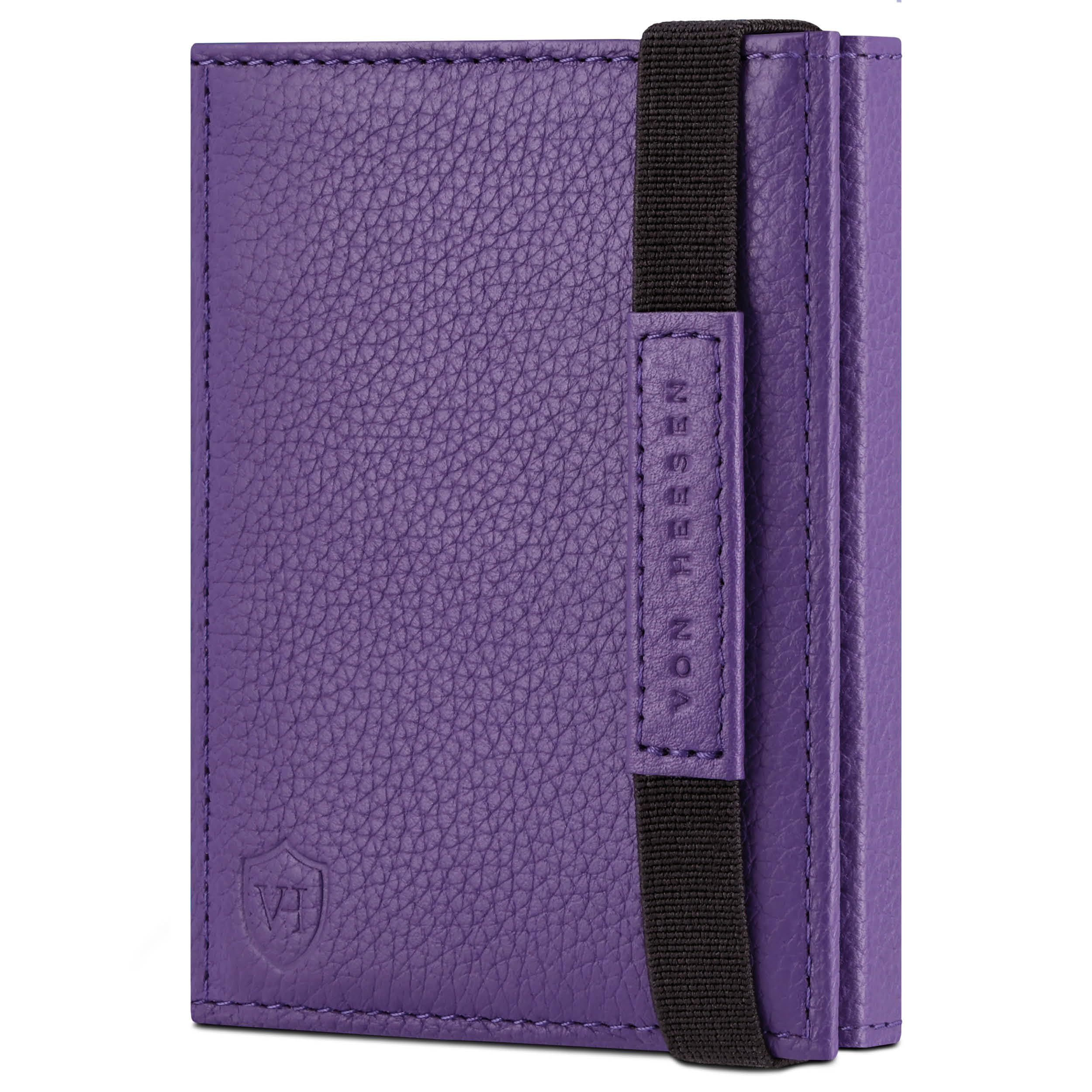 VON HEESEN Slim Wallet mit RFID Schutz - Geldbörse Herren klein - Mini Geldbeutel Damen Portmonee - Kartenetui Echtleder Karten Portemonnaie - Leder Kreditkartenetui