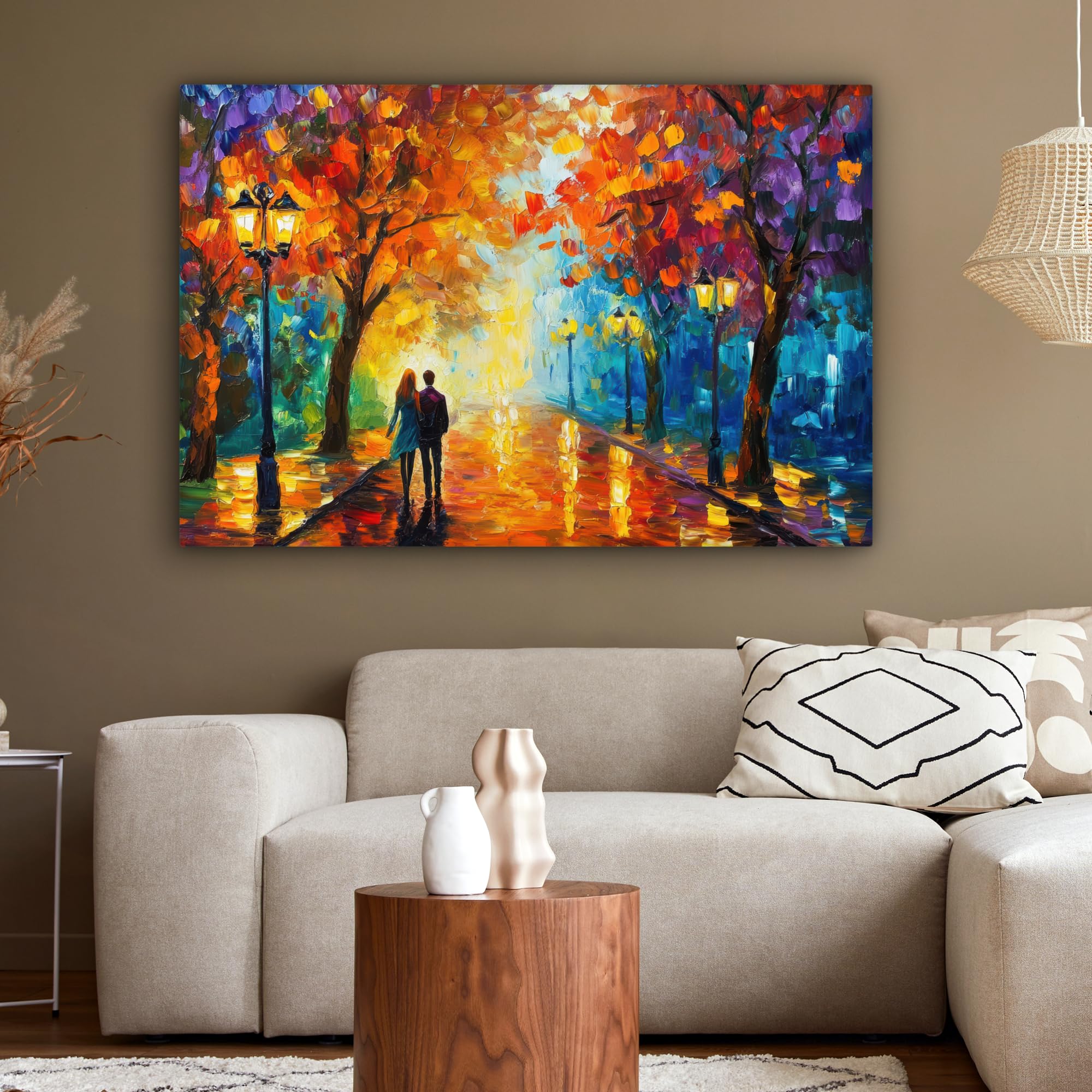 MuchoWow Quadro Su Tela 120x80 Cm – Buddha E Fiori, Blu/Marrone, Decorazione Moderna Per Soggiorno E Camera