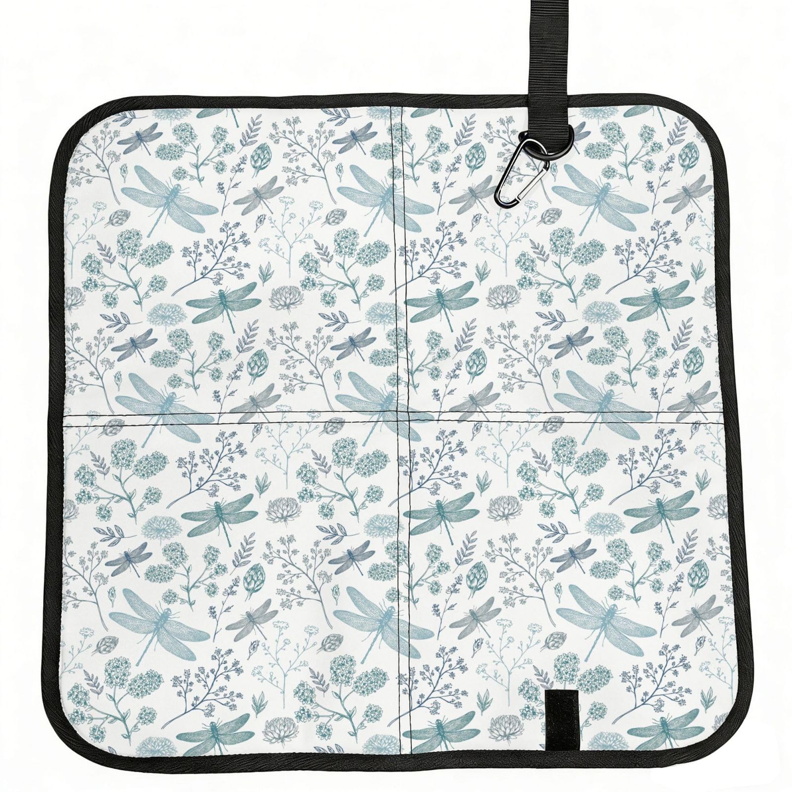 ERCgad Dragonfly Flower Print Foldable Seat Cushion Portable Chair Pad Lightweight Travel Outdoor Office Home