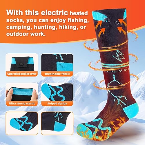 Miniatura 3 de Calcetines calefactables para hombres y mujeres, 5000 mAh, control de aplicación, calcetines calefactables con batería recargable, lavables,