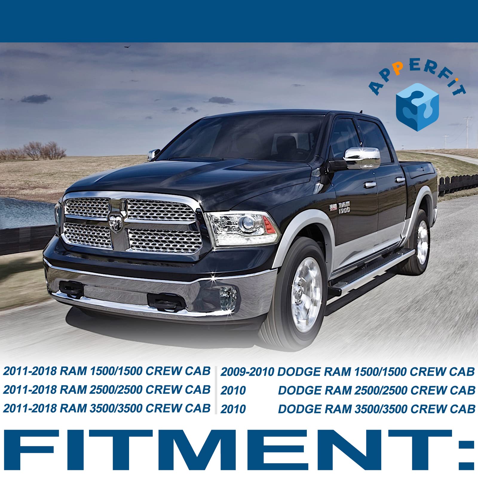 SHINEKA Chrome Tailgate Handle Cover Trim – Fits Dodge Ram 1500 2018-2021 – 1-Piece