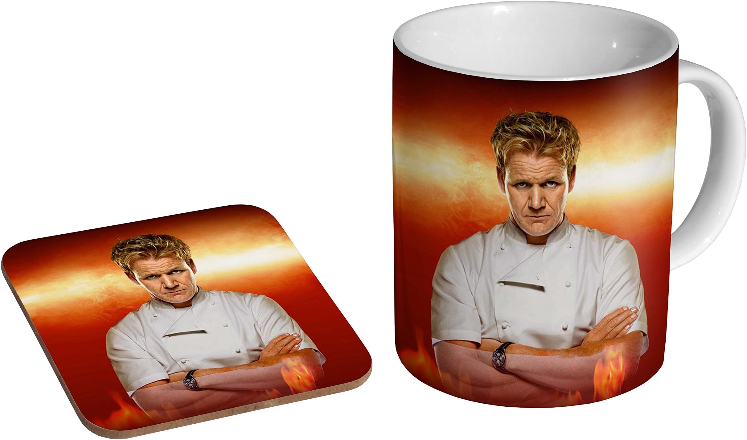 Gordon Ramsay Ceramic Coffee Mug + Coaster Gift Set … : Amazon.co.uk ...