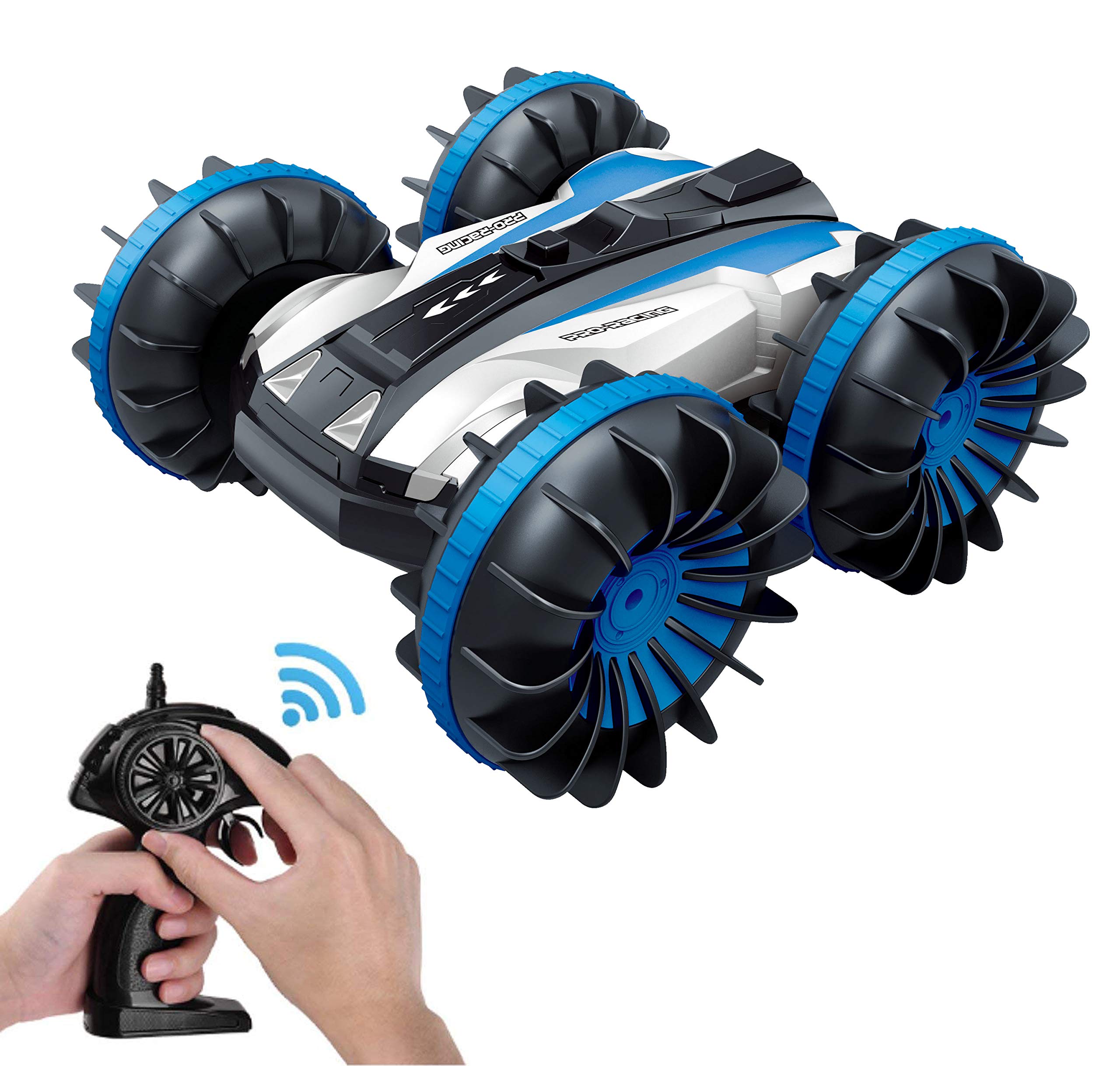 Rc Cars, KINGBOT 2.4GHz 4WD Electric Race Stunt Car, Double Sided 360° Rotating Remote Control Truck, High Speed Off Road for 3 4 5 6 7 8-12 Year Old boy Toys
