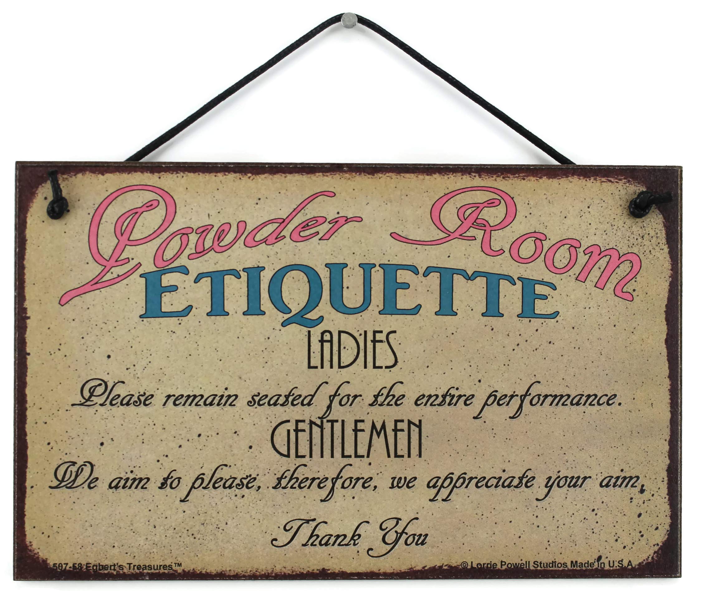 Buy Vintage Style Sign Saying "Powder Room Etiquette Ladies Please
