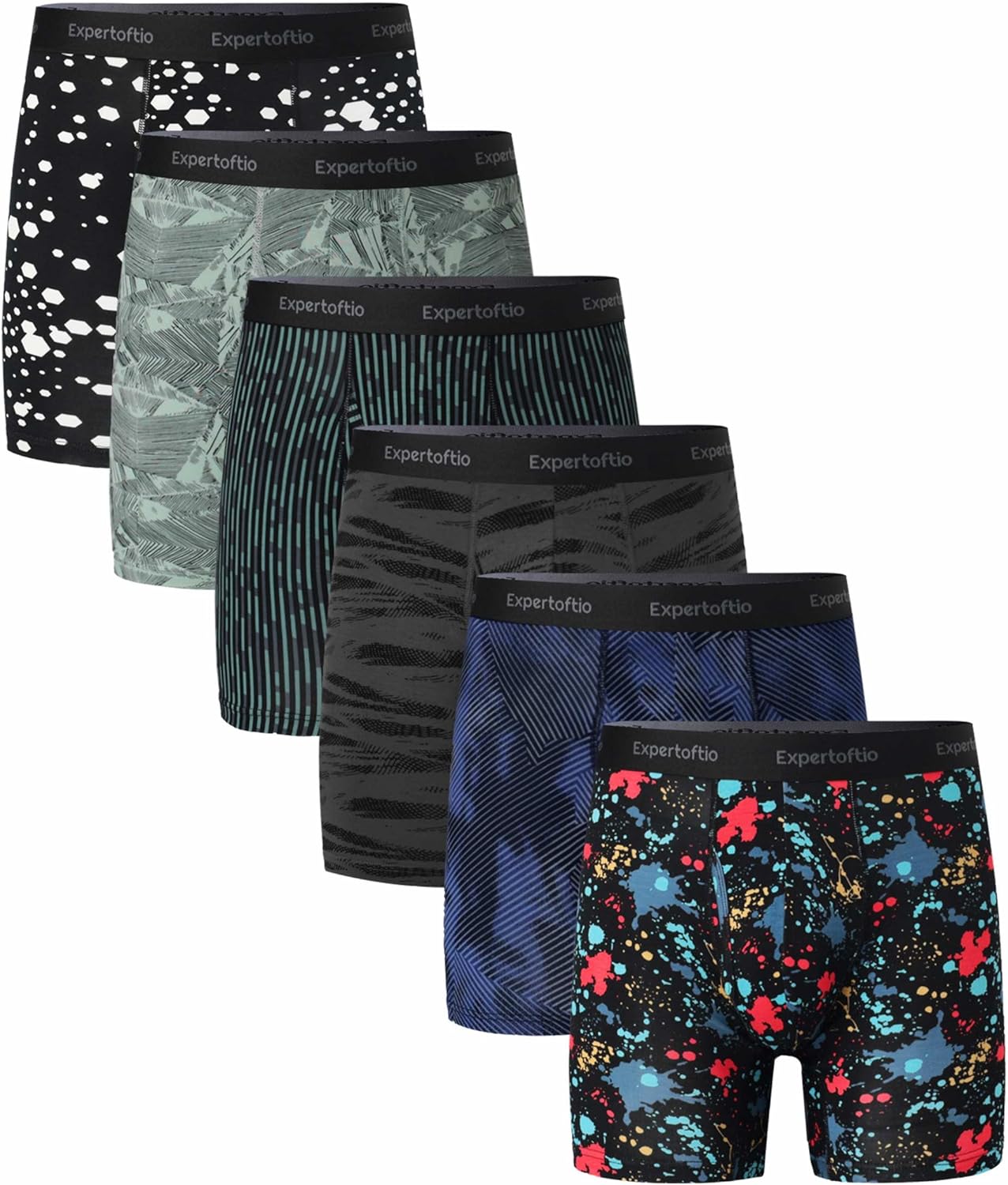 Men’s Underwear Viscose from Bamboo Mens Boxer Briefs 6 Inch, Moisture Wicking Underwear for Men Pack, Open Fly