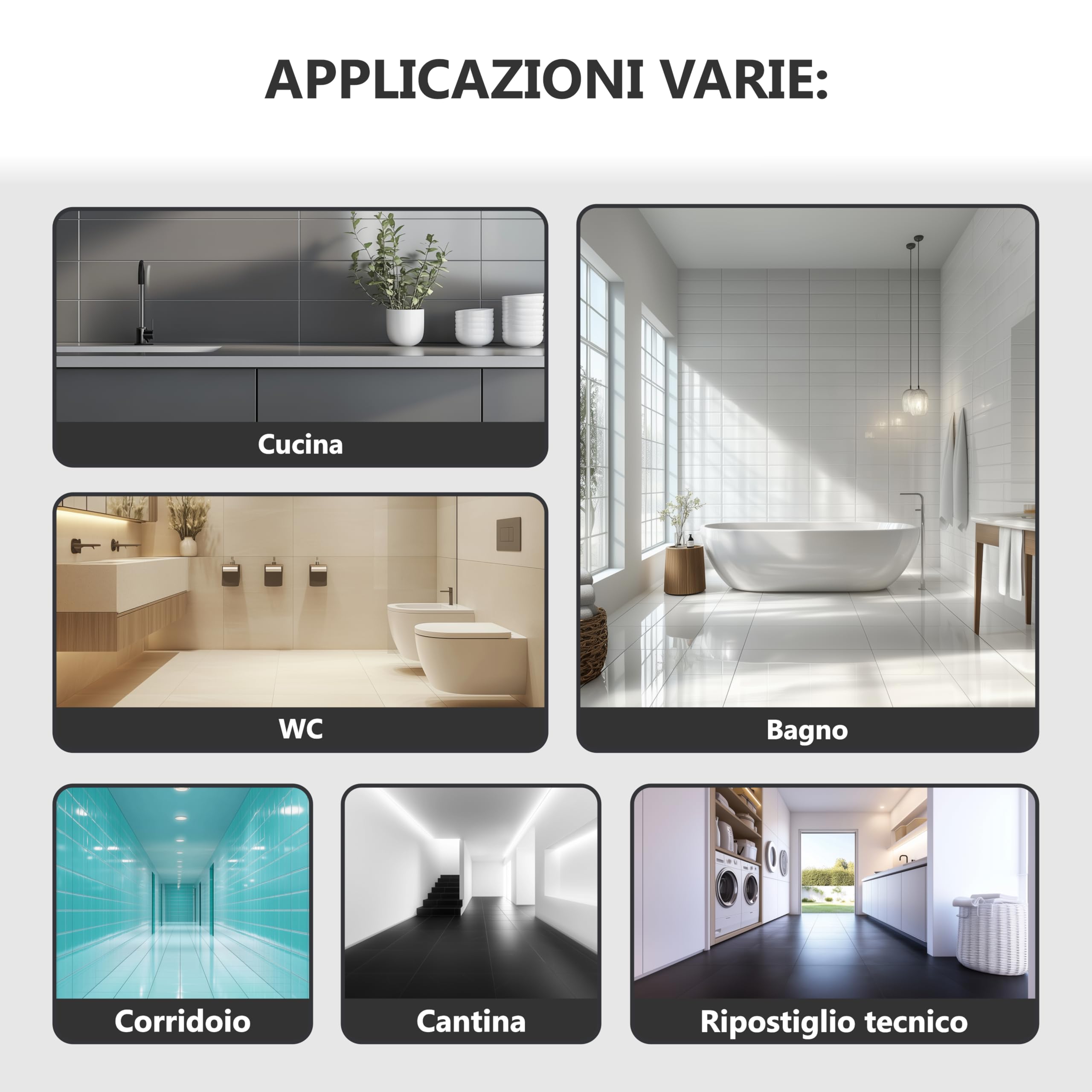 WO-WE Vernice per piastrelle Bagno Cucina Pittura Resina Pareti Pavimenti W712 Grigio basalto - 5Kg