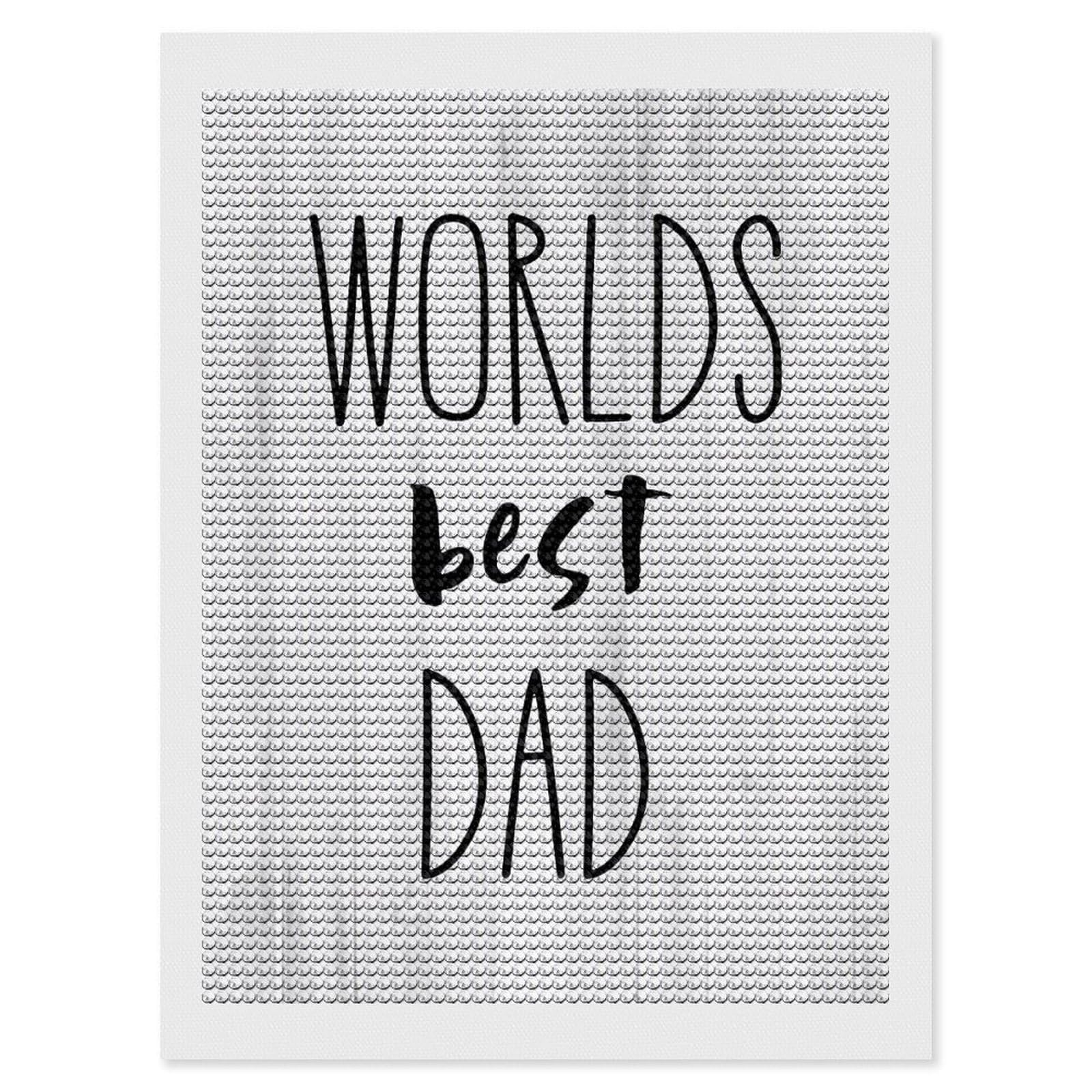 Junmoney Worlds Best Dad Diamond Art Canvas 12"x16", for Teens, Nice Detail and Sparkle, Farmhouse Decor, Festive Craft Gift, Easy to Enjoy