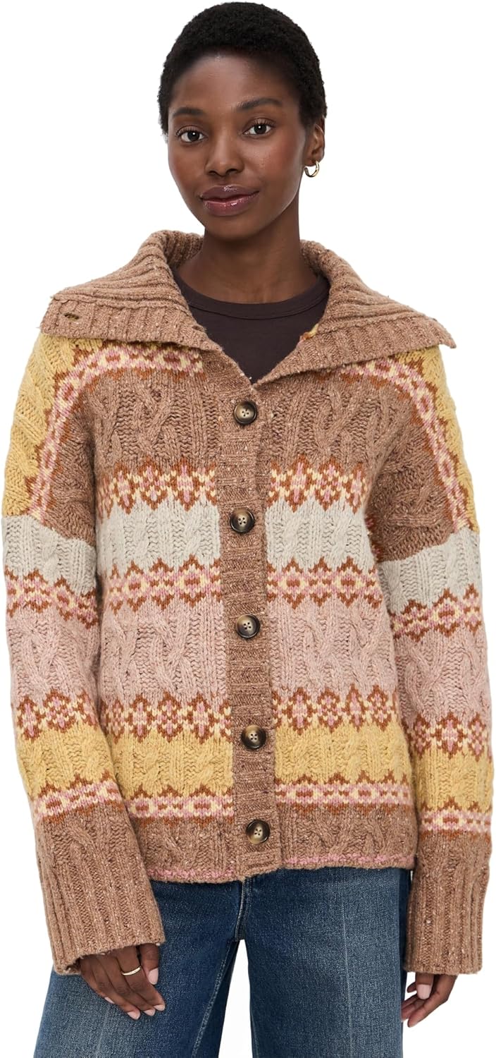 Faherty Women's Highland Fair Isle Cardigan