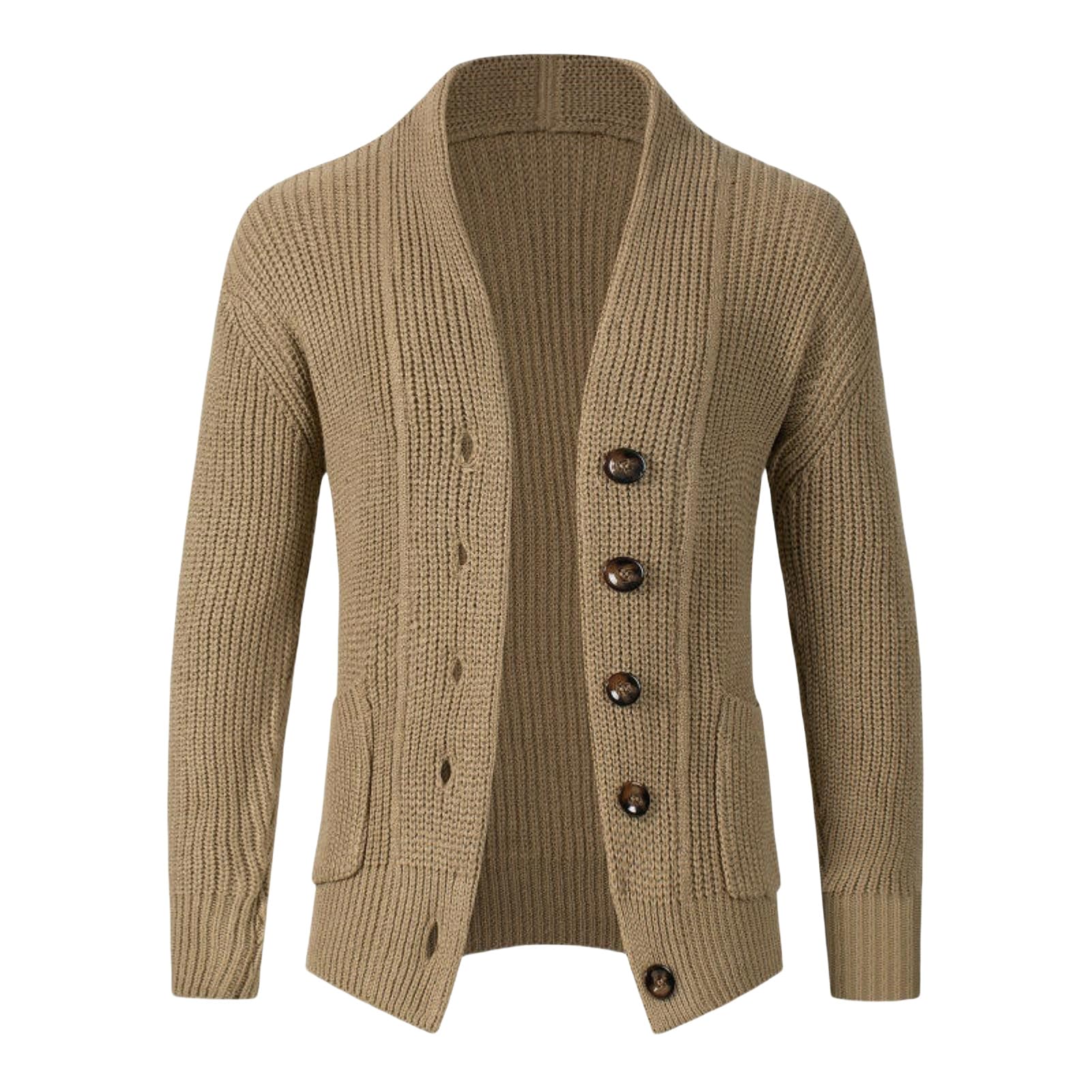 Cárdigan de manga larga para hombre chaqueta de punto grueso premium y corte moderno 7
