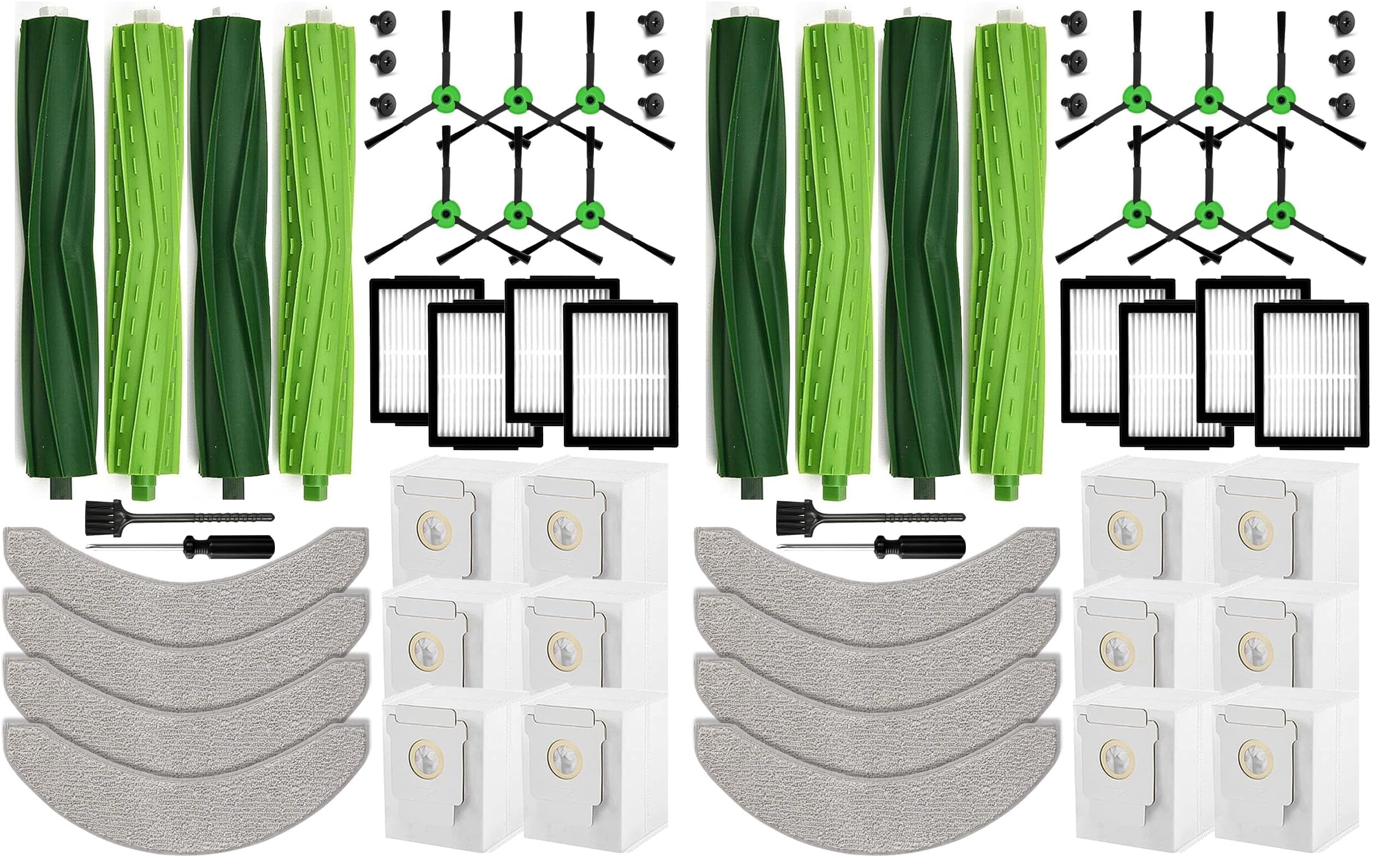 Roomba Combo J7/J7+/J9/J9+ Zubehör Set für iRobot Roomba Combo J7/J7 Plus/J9/J9 Plus/10 MAX Saugroboter,26 Stück,Rollenbürste Seitenbürsten HEPA-Filter Wischtücher Staubbeutel (Packung mit 2)