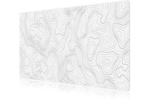 White Topographic Gaming Mouse Pad: Conquer Your Virtual Terrain with Precision (1200 X 600MM)