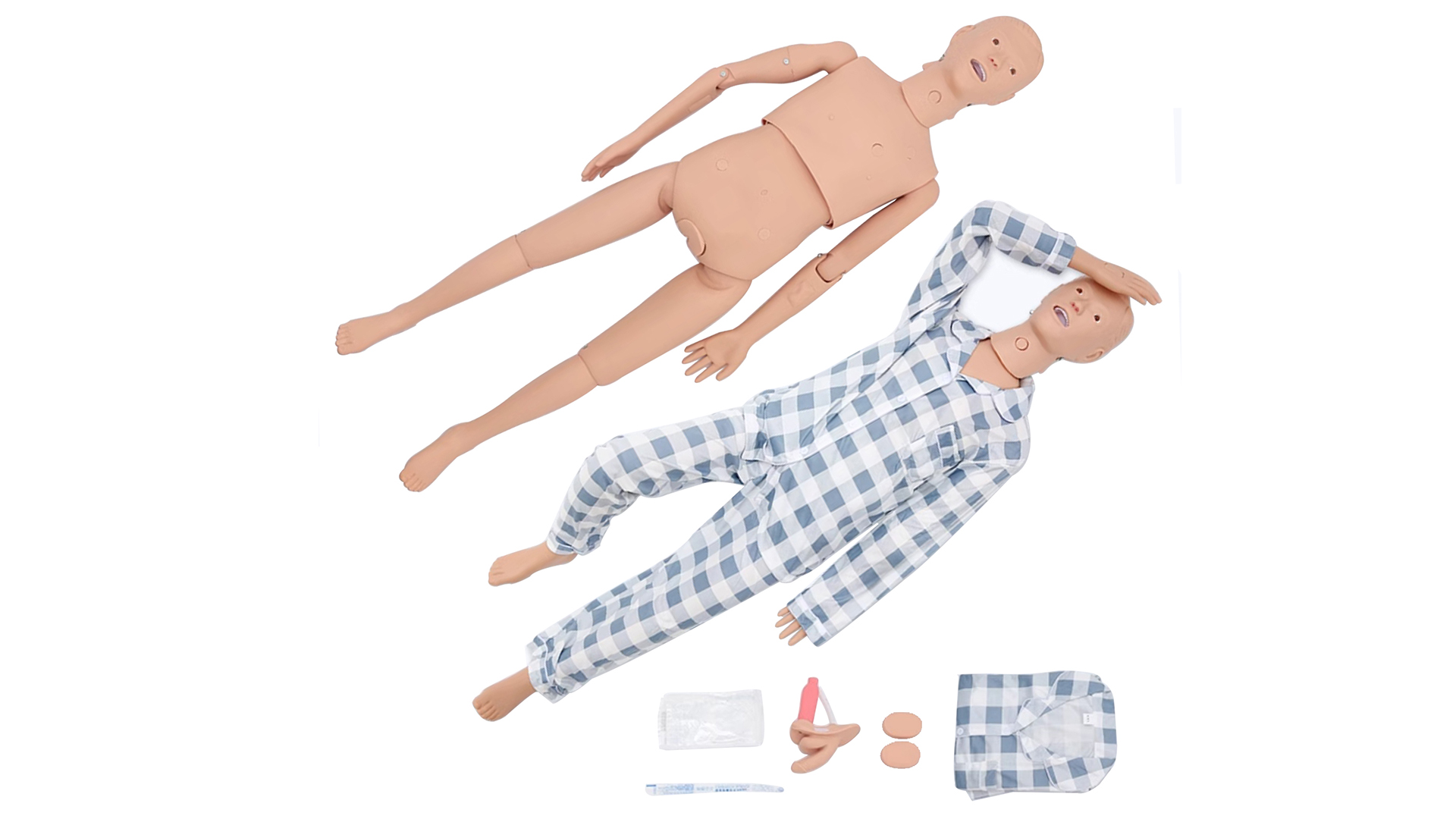Image of Medical Mannequin for Training, CPR Human Manikins Patient Care Nursing Medical Manikin Nurse Skills Wound Demonstration with 3 Muscle Module for Nursing Training Teaching and Practice (Full)