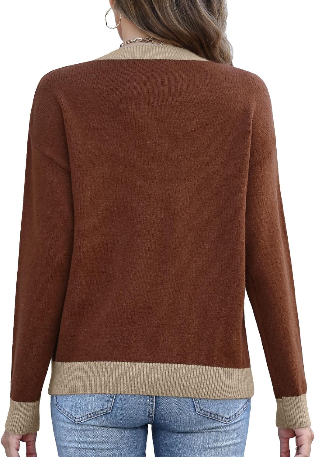 MixShe Womens Sweaters 2025 Fall Fashion Crewneck Tunic Tops - Image 2