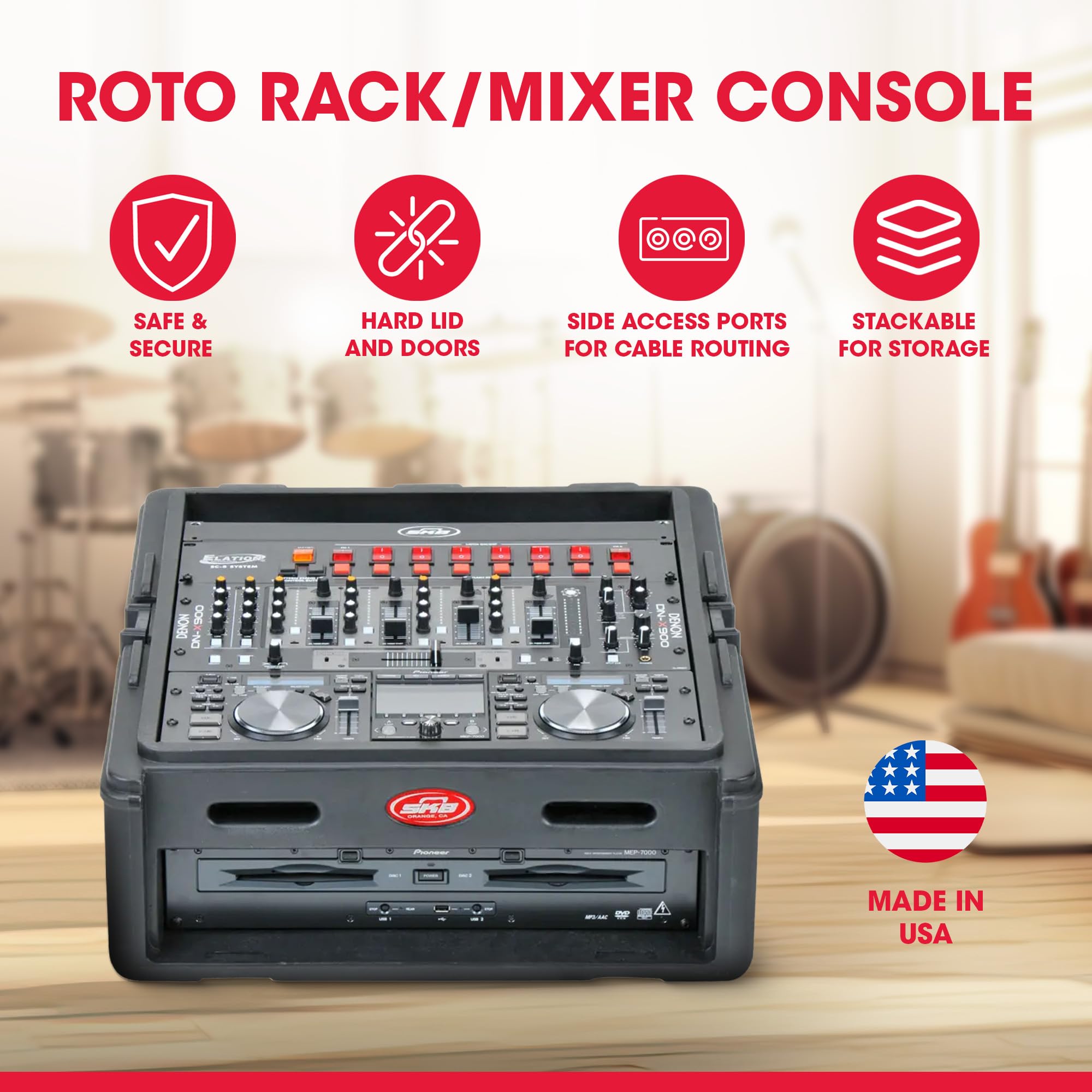 Amazon.co.jp: SKB Roto ラック/ミキサーコンソール、上部に10U傾斜
