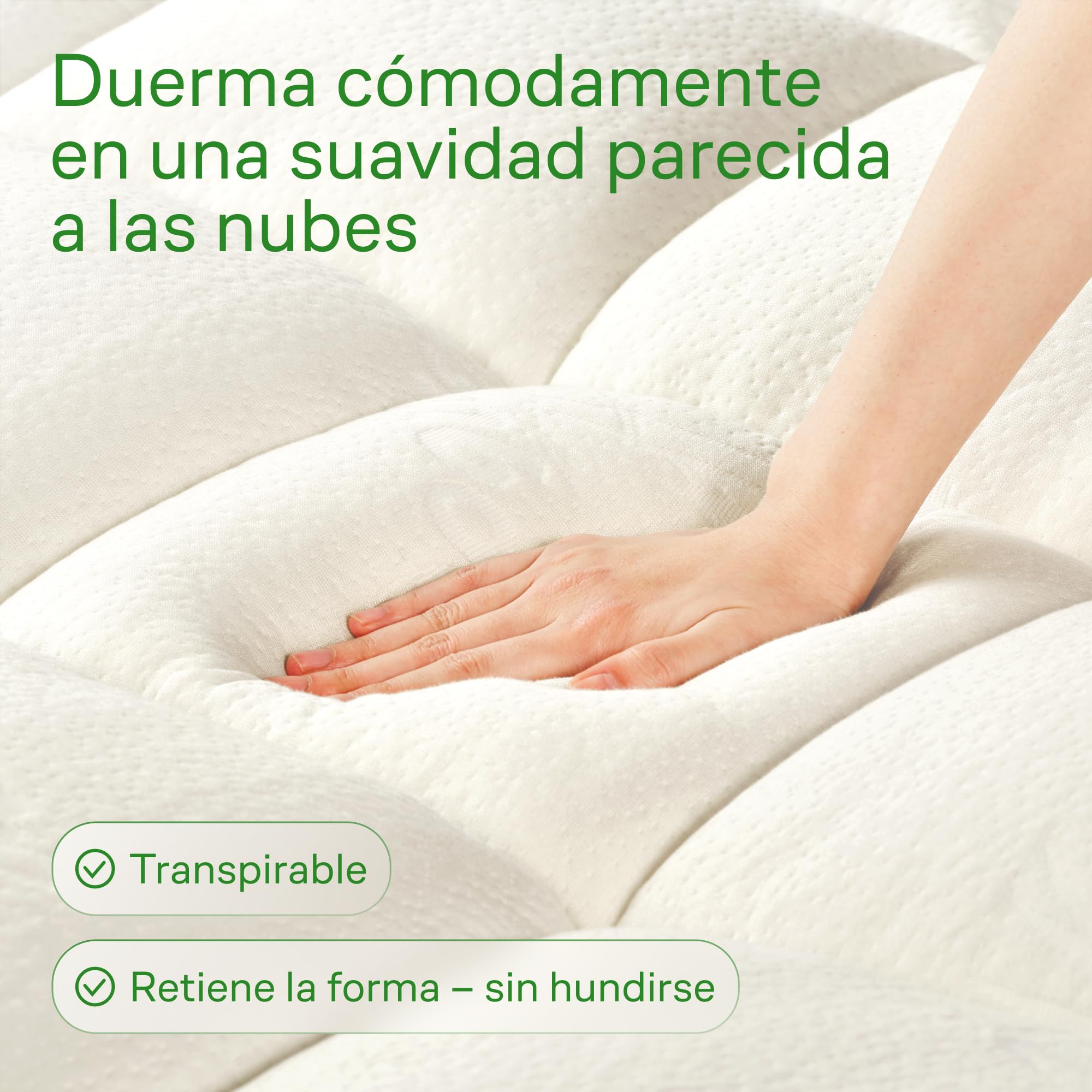 Niagara Sobrecolchón de bambú | Topper para colchón 135 x 190 cm | Grosor 3 cm | Refrescante, Transpirable para aliviar el Dolor de Espalda, Bolsillos Profundos para colchones de 20-50 cm
