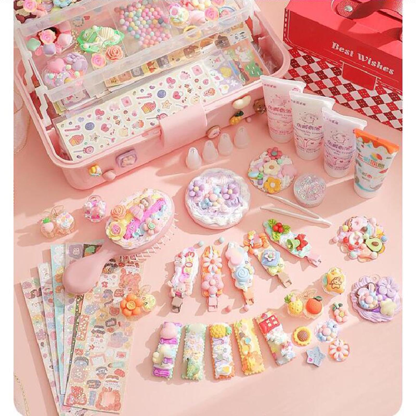 Set di Crema Modellabile per Accessori Capelli | modellabile, con scatola, accessori casuali, per hobby