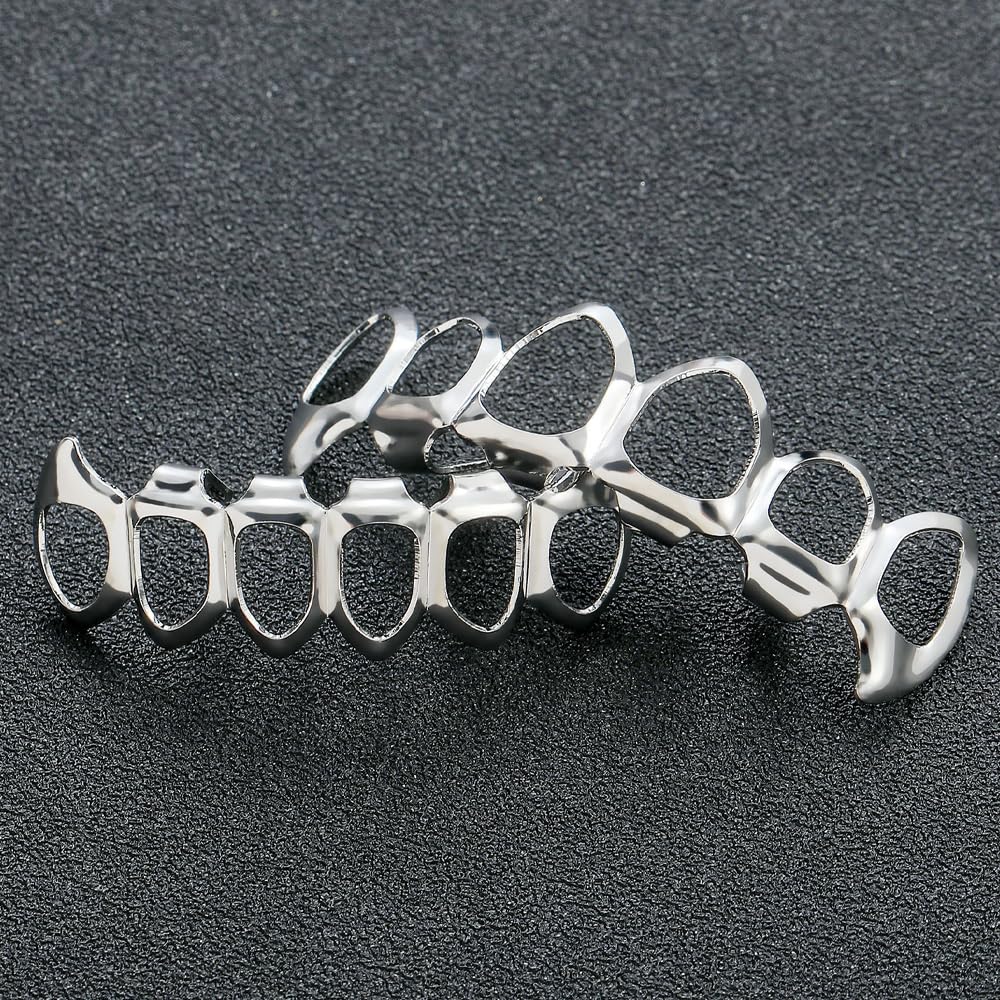 SSyang Hip Hop Teeth Grills for Mouth Braces Decoration, with 2 Silicone Moulds - Image 4