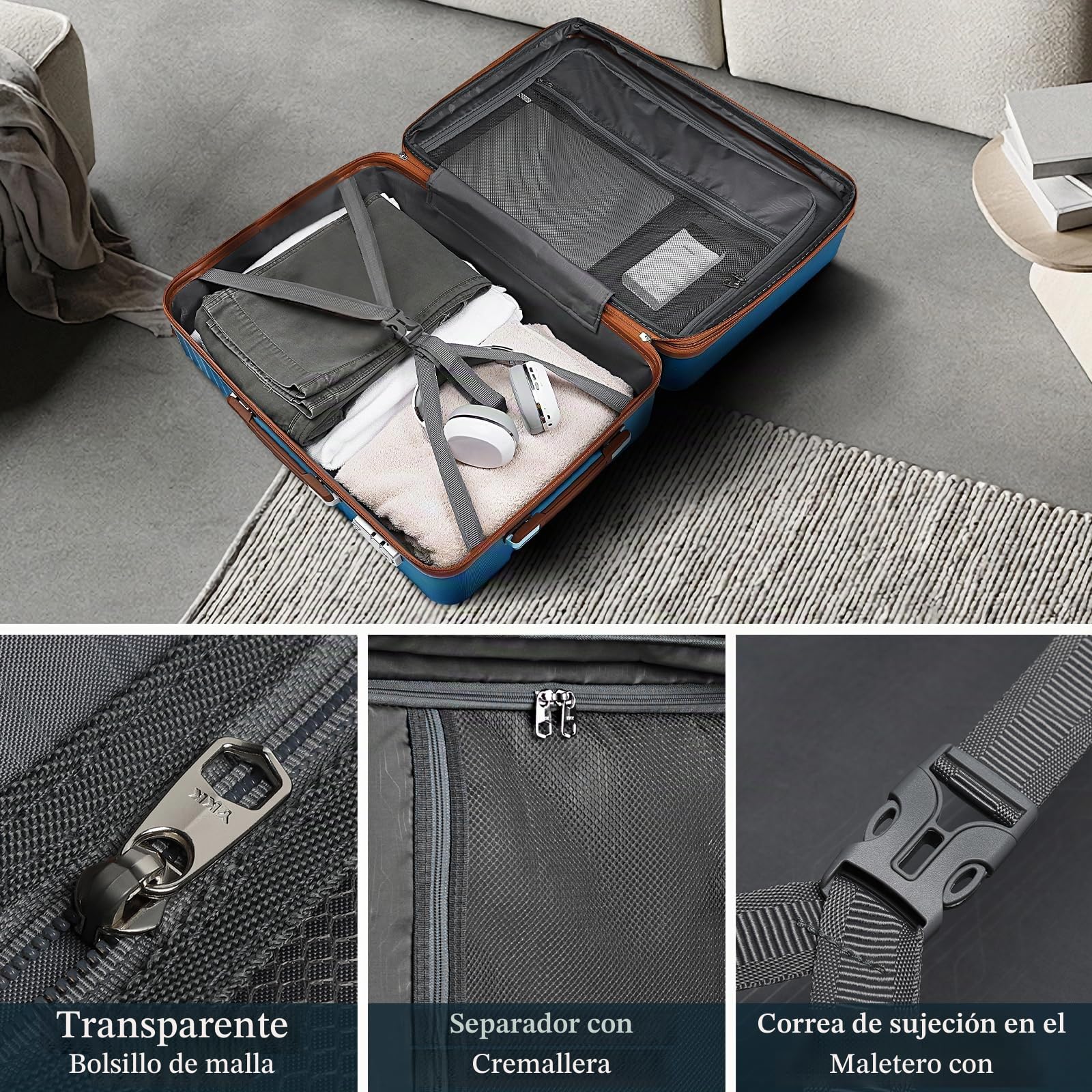 Joyway Juego 5 Maletas ABS, TSA, Ruedas 360°, Neceser y Bolsa de Viaje | Modelos M/L con 20% espacio extra, diseño anidable, asa telescópica 3 niveles, cremalleras YKK y compartimentos internos