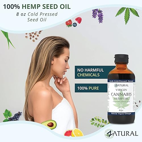 Miniatura 4 de Aceite de cáñamo, antiinflamatorio, alivio del dolor, 100 % puro, prensado en frío, Omegas Vegano de alta calidad 3 y 6, sin rellenos ni aditivos,