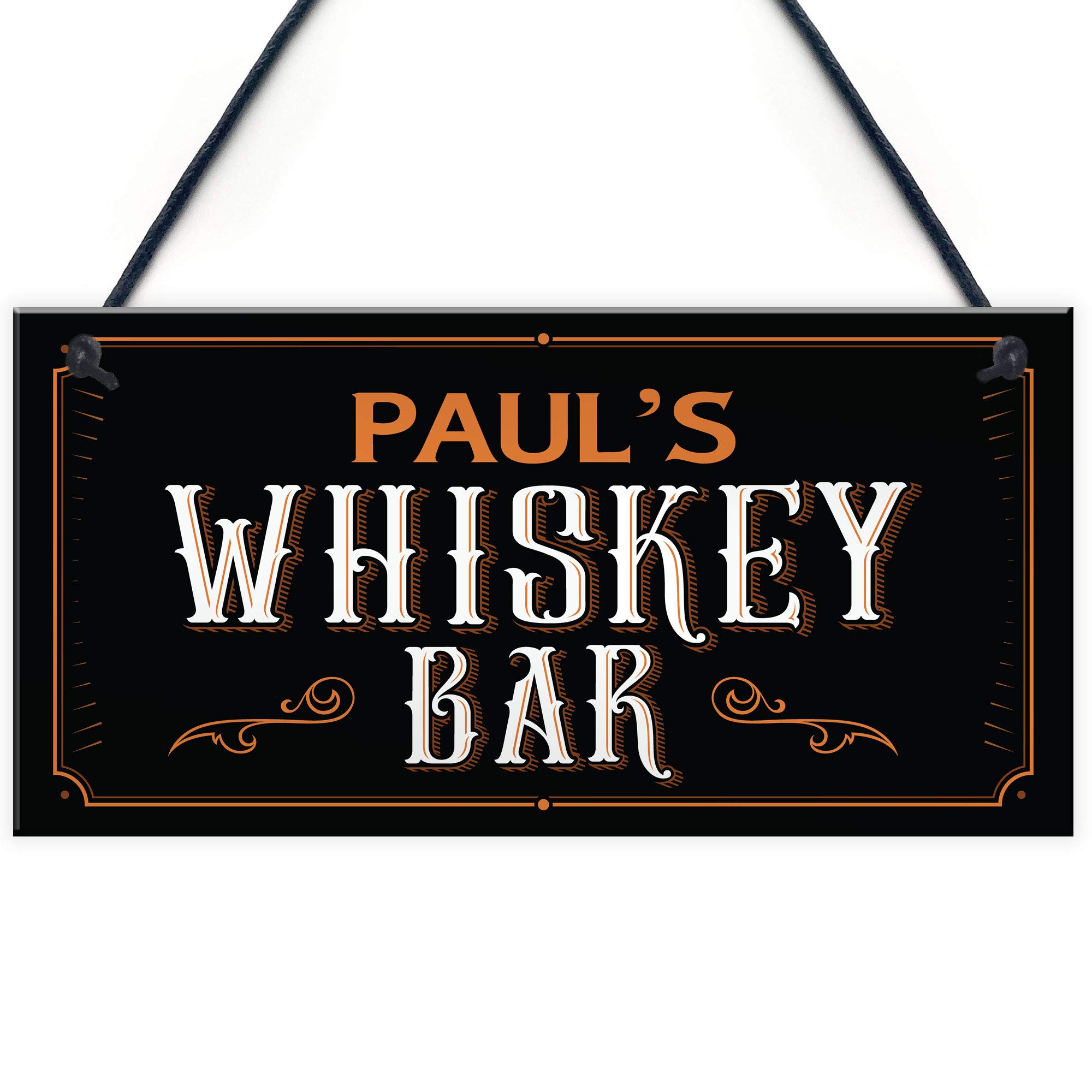 Vintage Style Whiskey Bar Sign PERSONALISED Home Bar Pub Man Cave Sign Gift