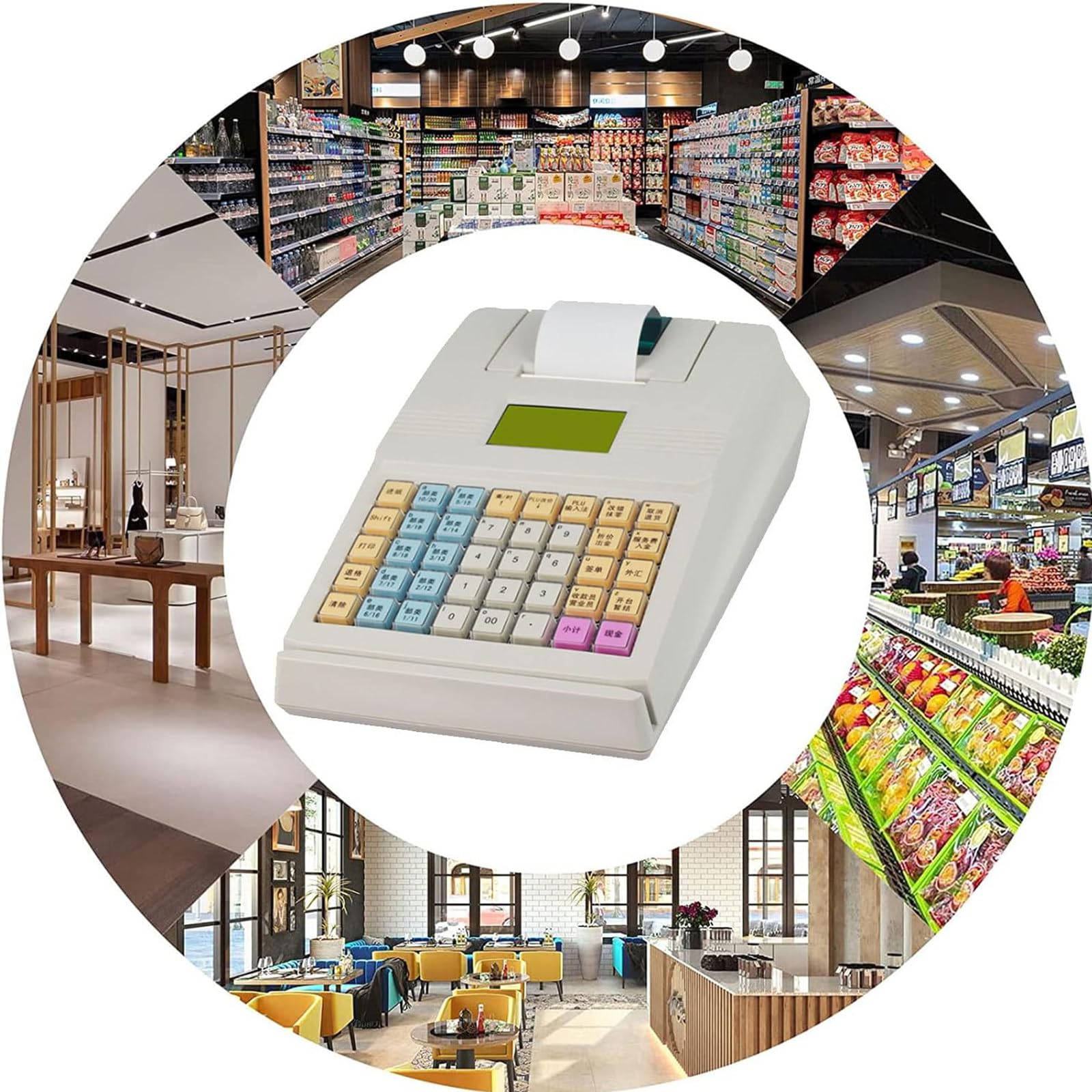 Caisse Enregistreuse Professionnelle,Caisse Enregistreuse Électronique,Caisse Enregistreuse À 40 Touches,pour Petite Entreprise,Supermarché,Bar,Black