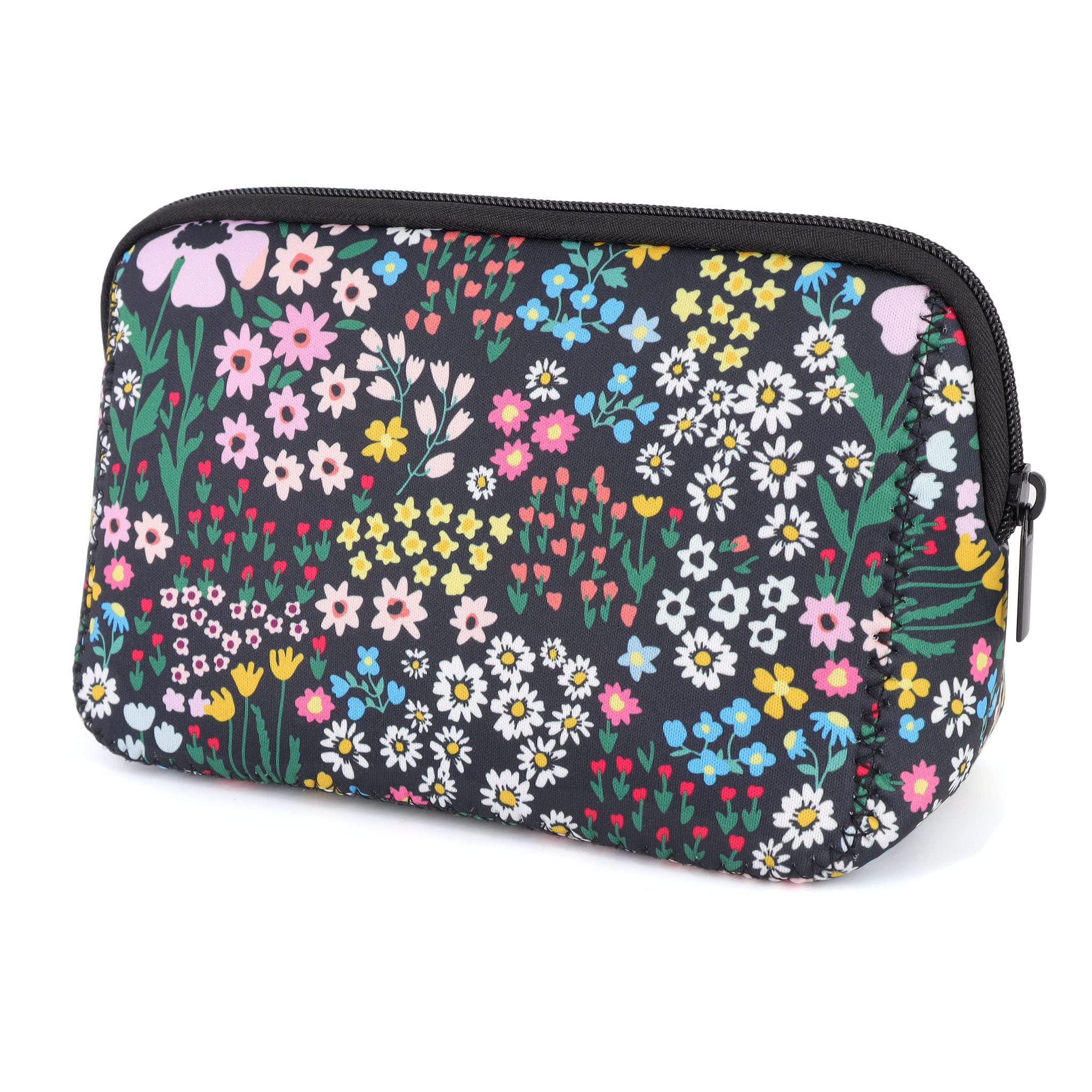 AJLTPA Cosmetic Bag Waterproof Neoprene Zipper Pouch Travel Portable Toiletry Makeup Bags Organizer Case for Women and Girls