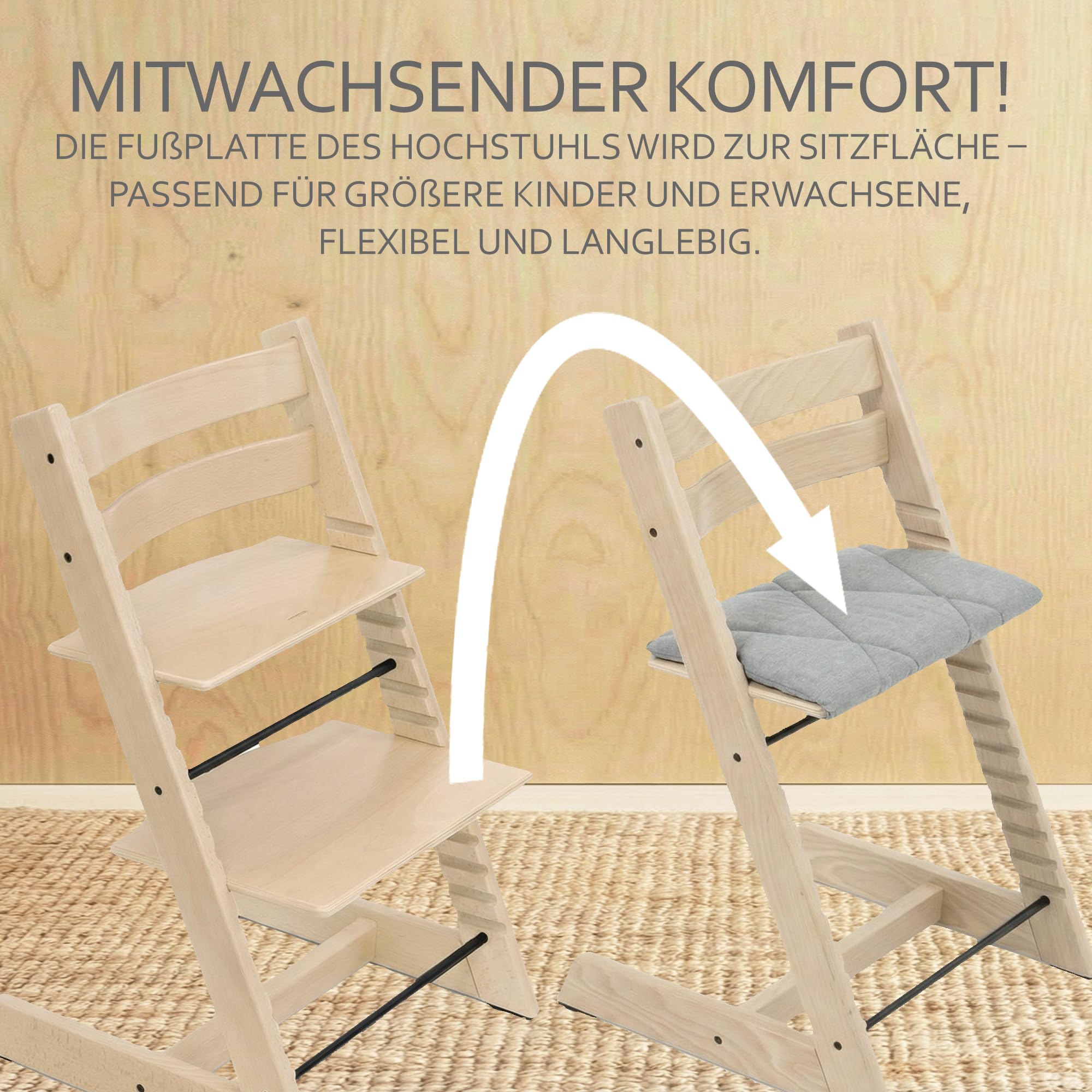 Bambiniwelt Zitkussen met kussen, zitkussenset voor Stokke