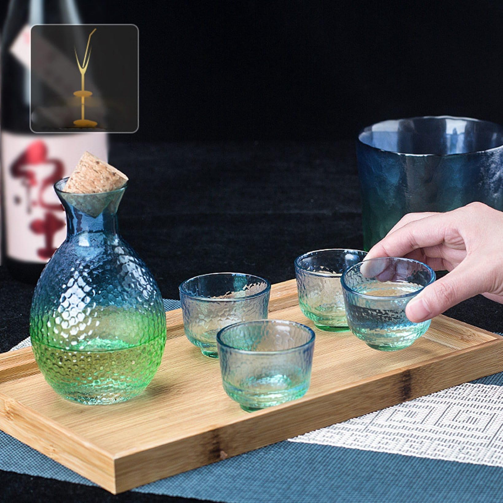 Amazon.co.jp: 酒器セット ガラス 和酒徳利セット ガラス徳利 お猪口
