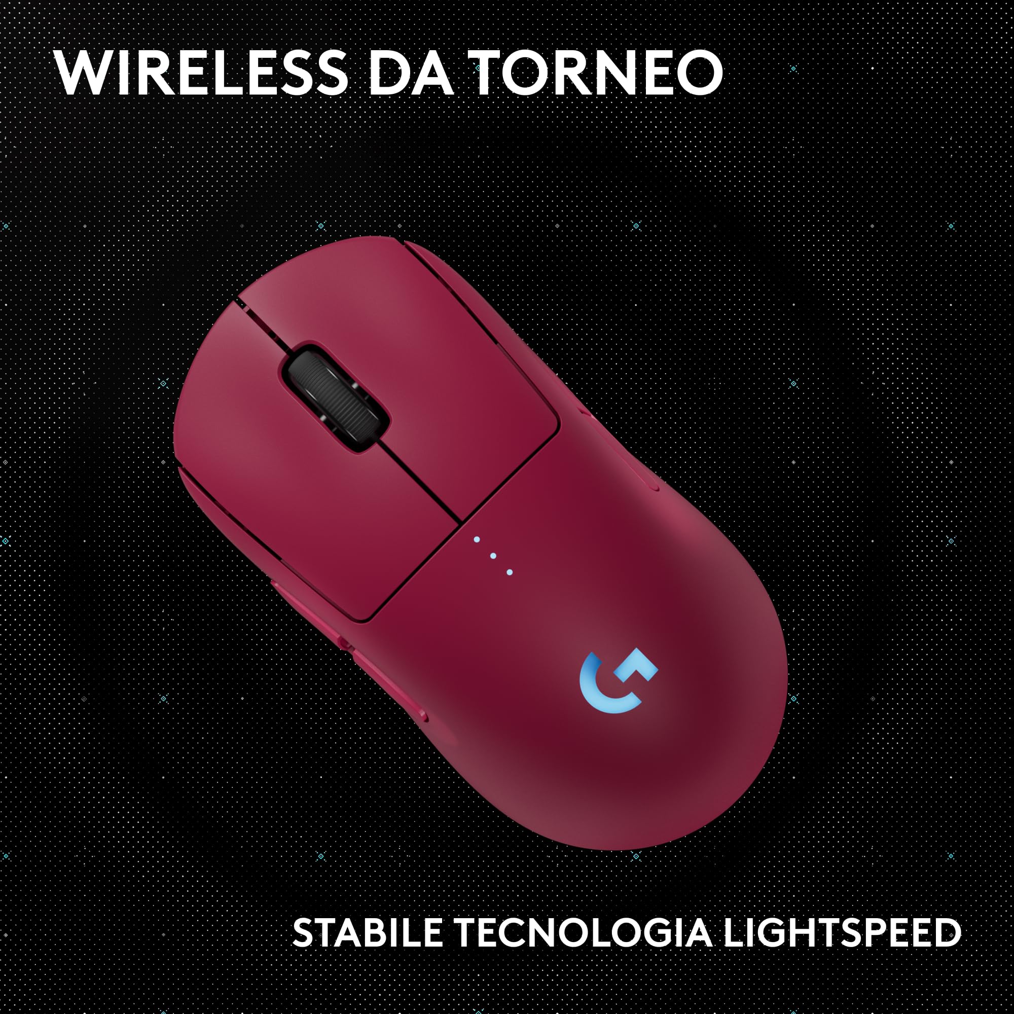 Logitech G PRO 2 LIGHTSPEED mouse da gaming wireless per destrimani o mancini, fino a 4 pulsanti laterali magnetici personalizzabili e commutabili, sensore da 44.000 DPI, ricarica USB-C, PC/Mac - Rosa