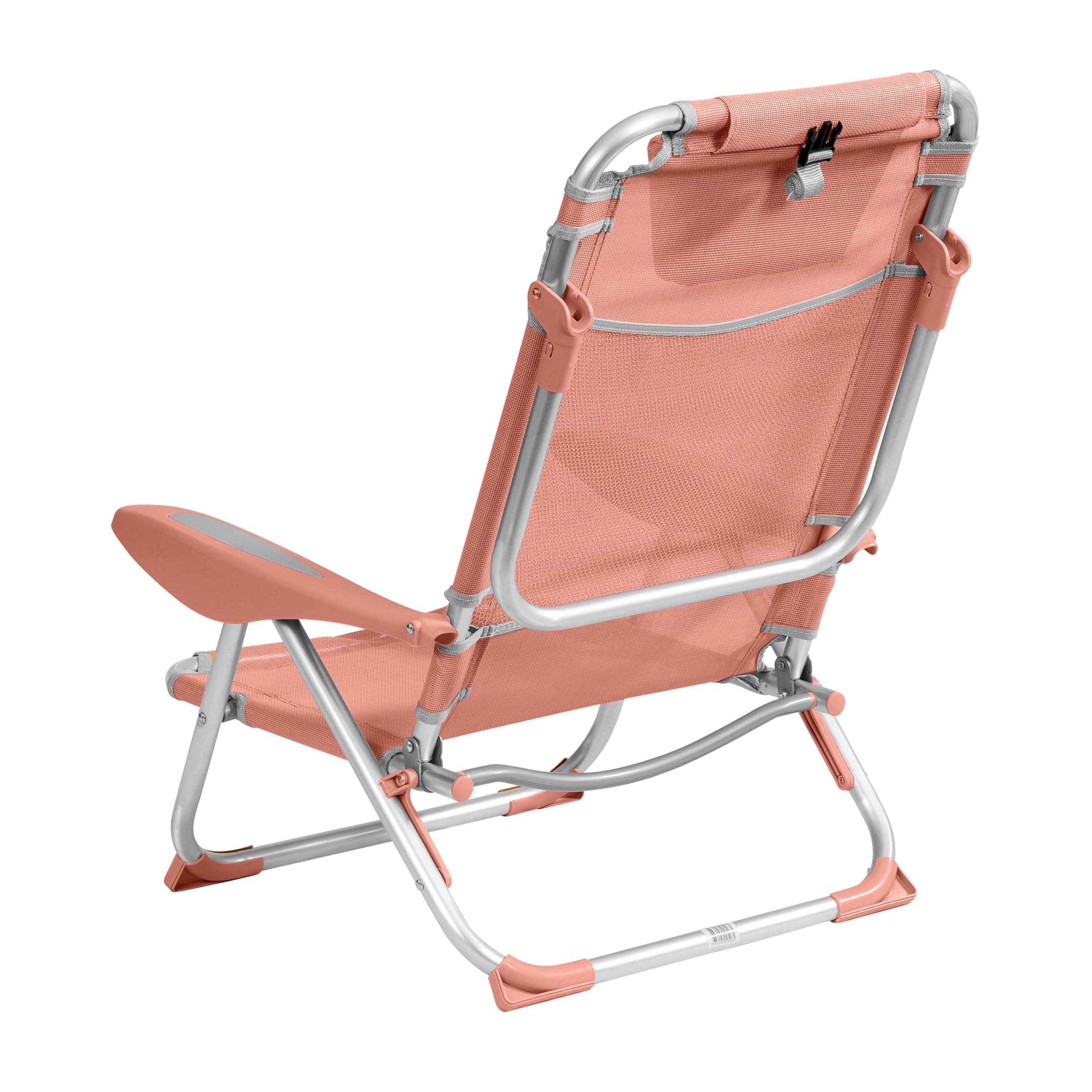 Oviala Lot de 2 fauteuils clic clac des plages en Polyester Papaye