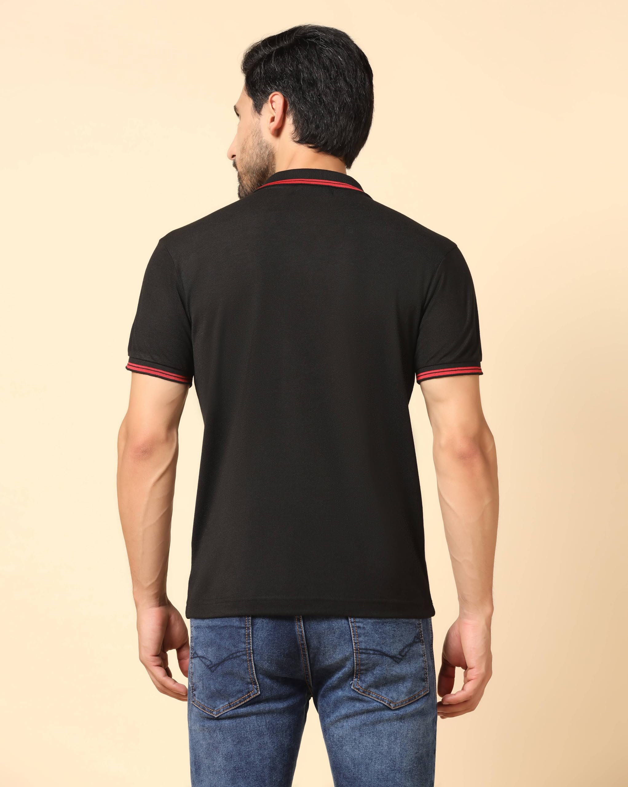 INKKR Polo da uomo a mezza manica con colletto solido