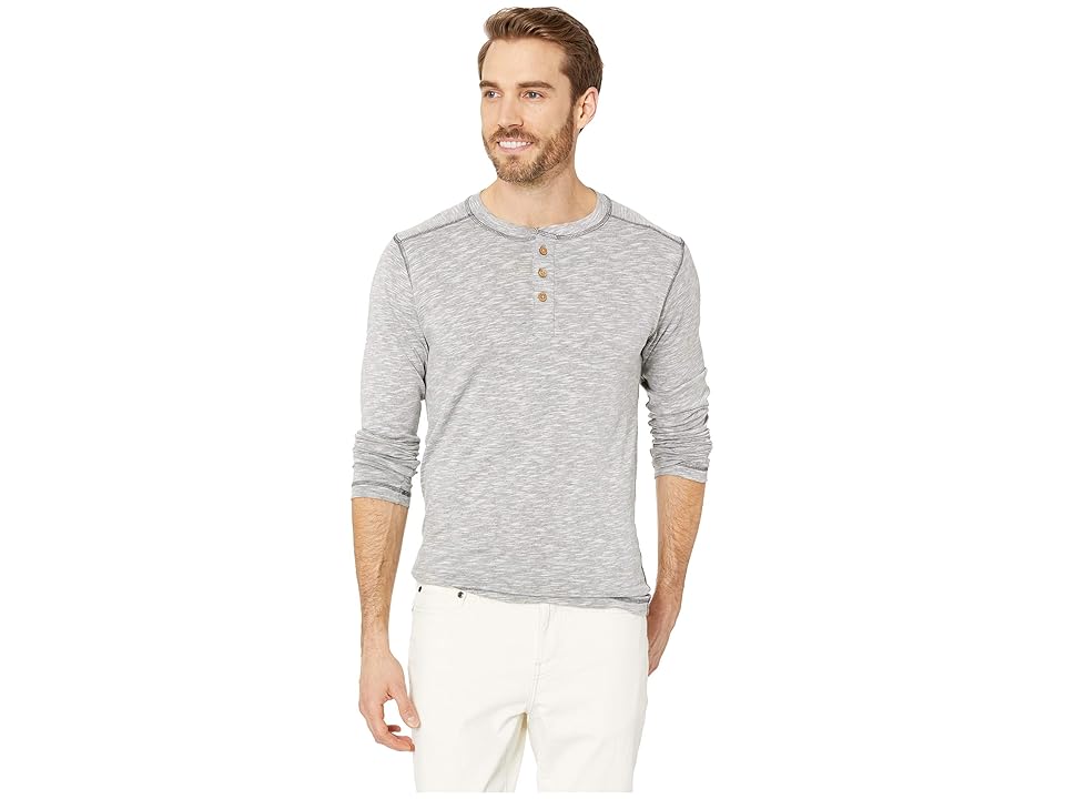 

Vintage 1946 Space Dyed Jersey Henley (Light Grey) Men's Clothing, Gray