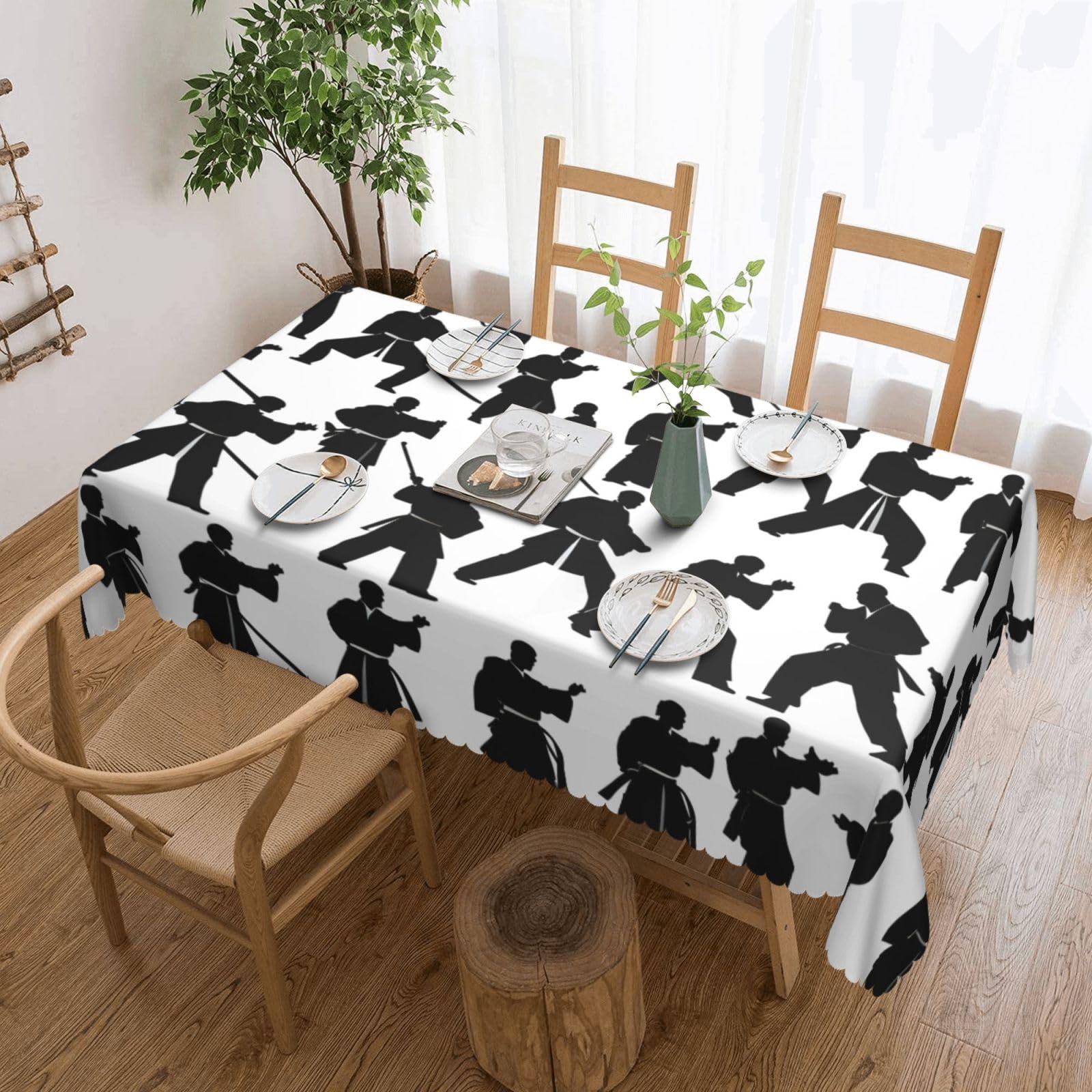 Nappe rectangulaire arts martiaux en tissu imprimé lavable et haute résistance