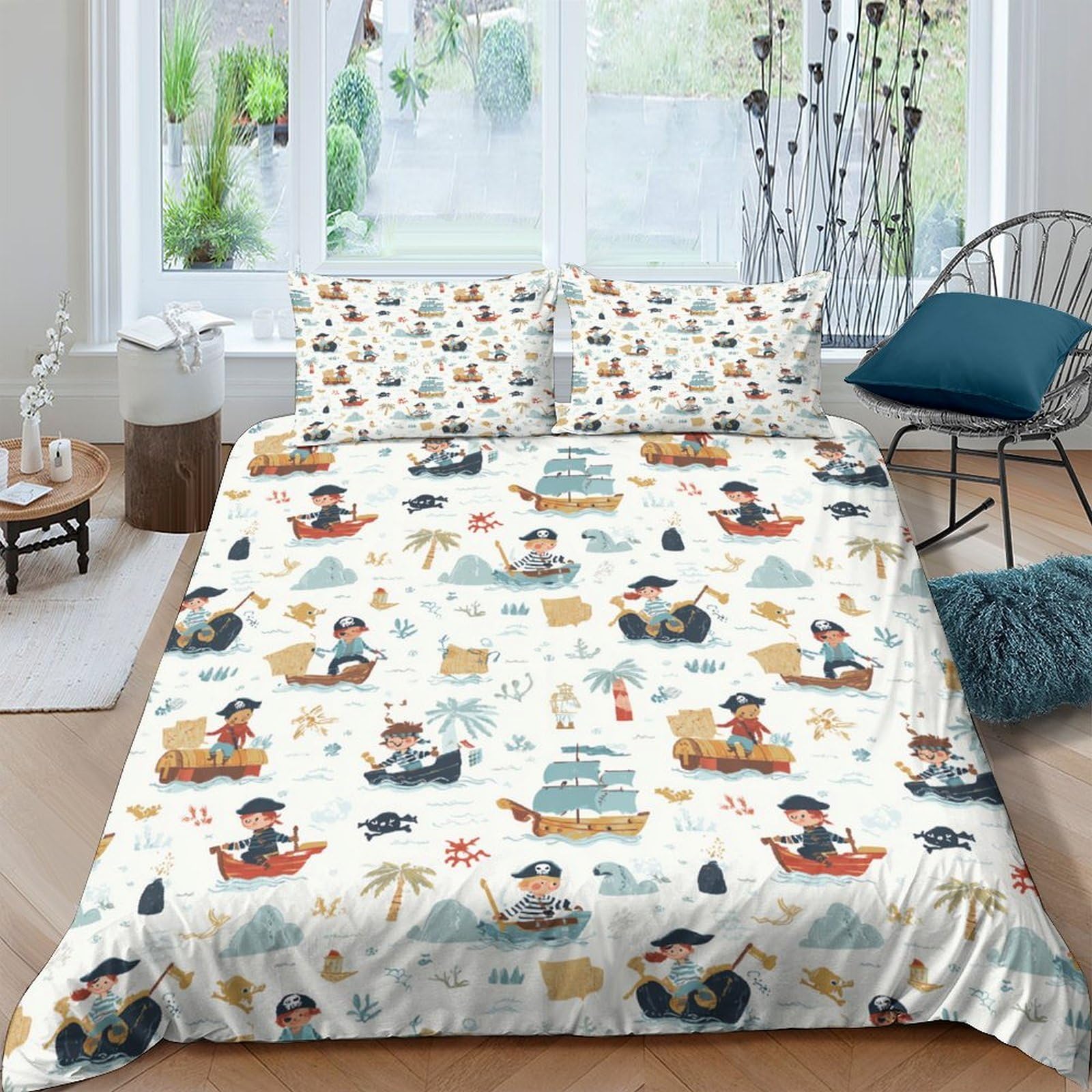 Ctjqhvkz Style-8 3D Printed Cartoon Adventure Fitted Sheet Microfiber Soft Breathable Animal Forest Bed Cover For Bedroom Guestroom Decor Single（135X200cm）