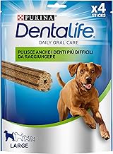 PURINA DENTALIFE Daily Oral Care Snack for Oral Hygiene for Adult Dogs, 6 Packs of 4 Sticks