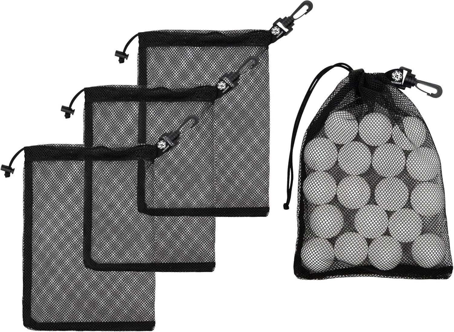 fitcozi Mesh Drawstring Bag With Clip and Toggle Closure - For Snorkeling, Foraging, Sports - Multi-Use Set of 4 (Black, 8 x 11 inch)-picture-32