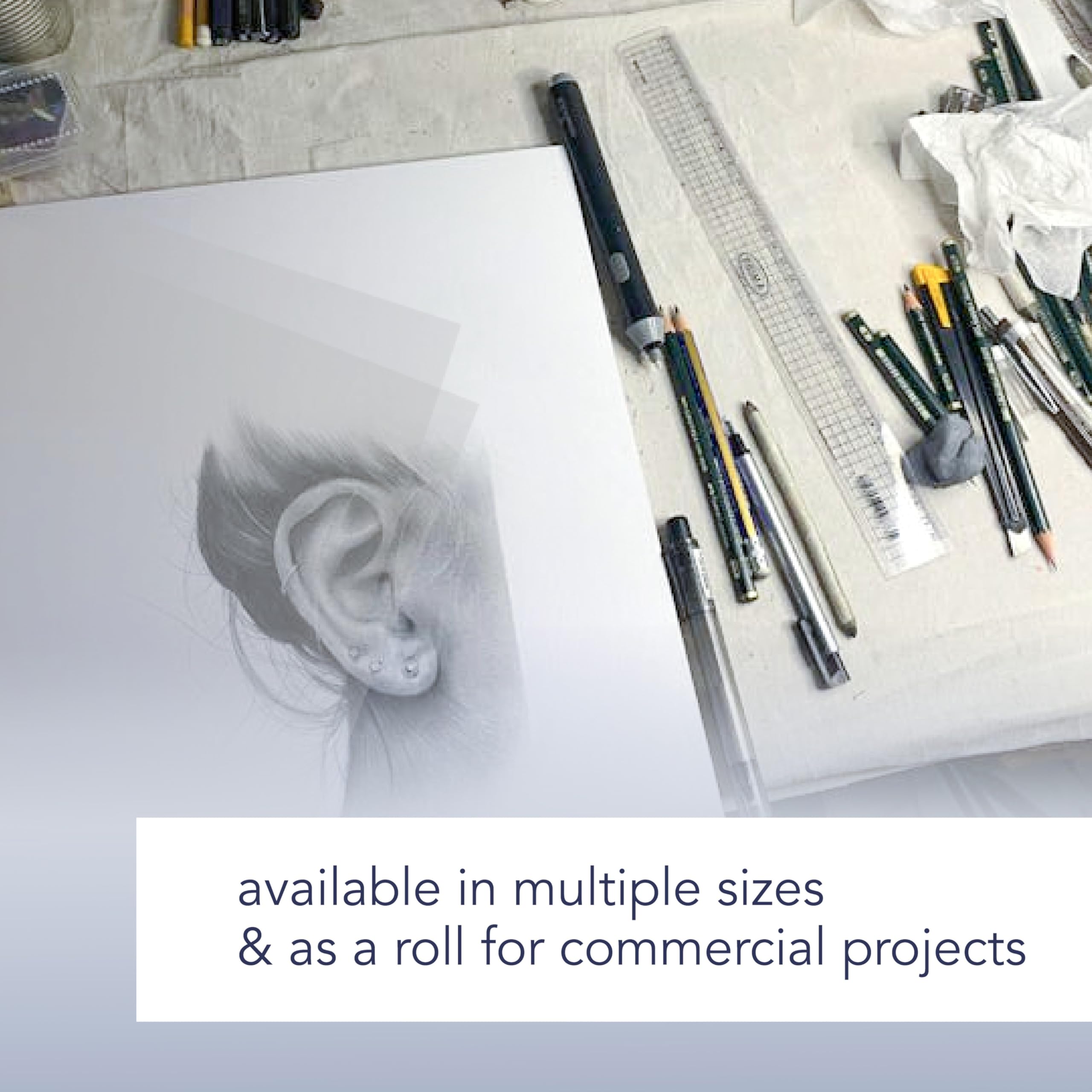 Canson Foundation-Rotolo di Carta per Inchiostro, Matita e pennarelli, 11,3 kg, 40,5 cm x 20,5 m, 0, 18" X8yds